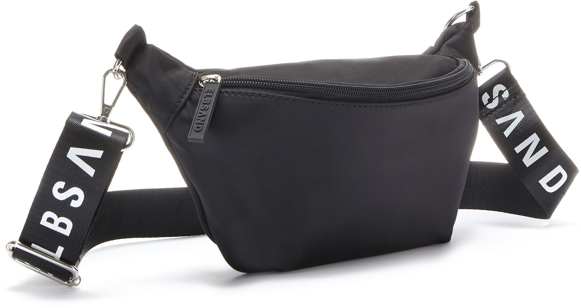 Elbsand Buiktasje Schoudertas Crossbody tas, heuptas, borsttas, heuptas VEGAN dames heuptasjes maat 12 cm zwart