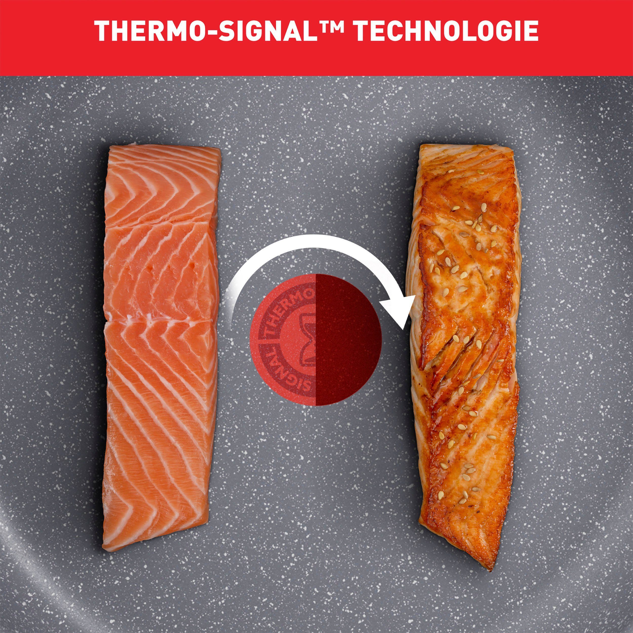 Tefal Pannenset Healthy Chef Mineralia+ anti-aanbakverzegeling, thermo-signaal, inductie (set, 2-delig)