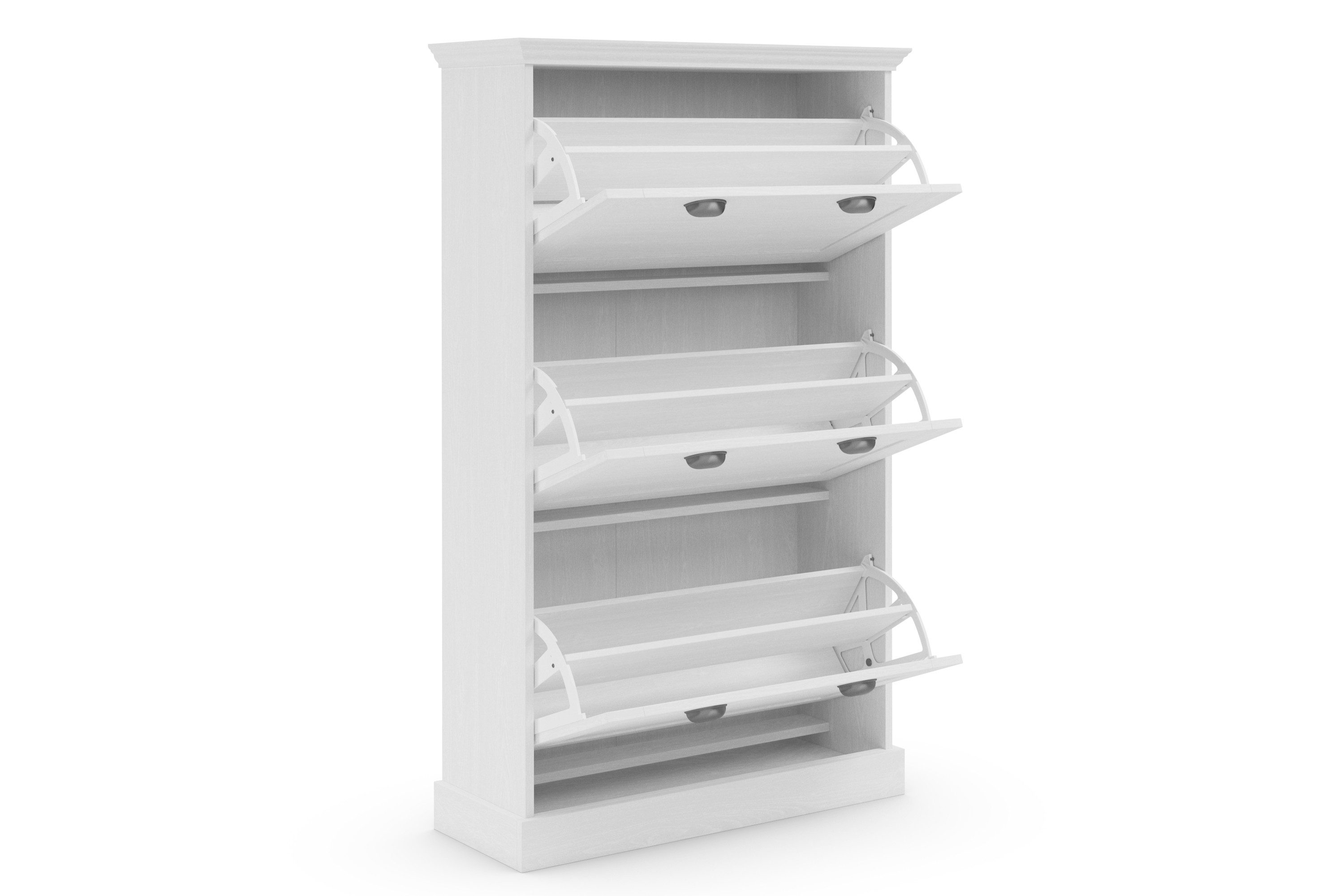 Home affaire Schoenenkast Motala met 3 kleppen, plaats voor 18-20 paar schoenen, breedte 80 cm, hoogte 132 cm