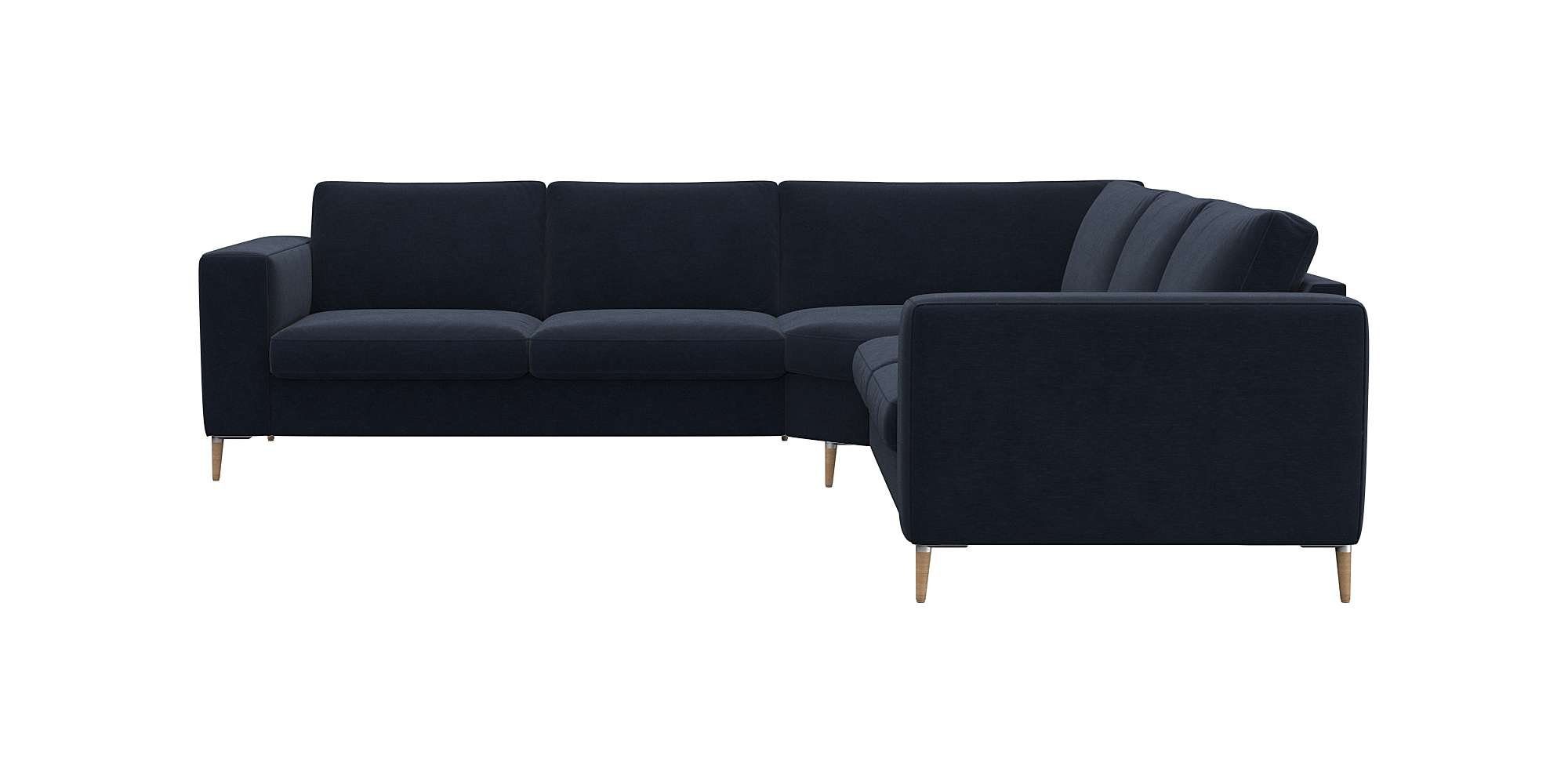 FLEXLUX Hoekbank Fiore, gelijkbenig, super zitcomfort door koudschuim in de zitting blauw, hoekbanken