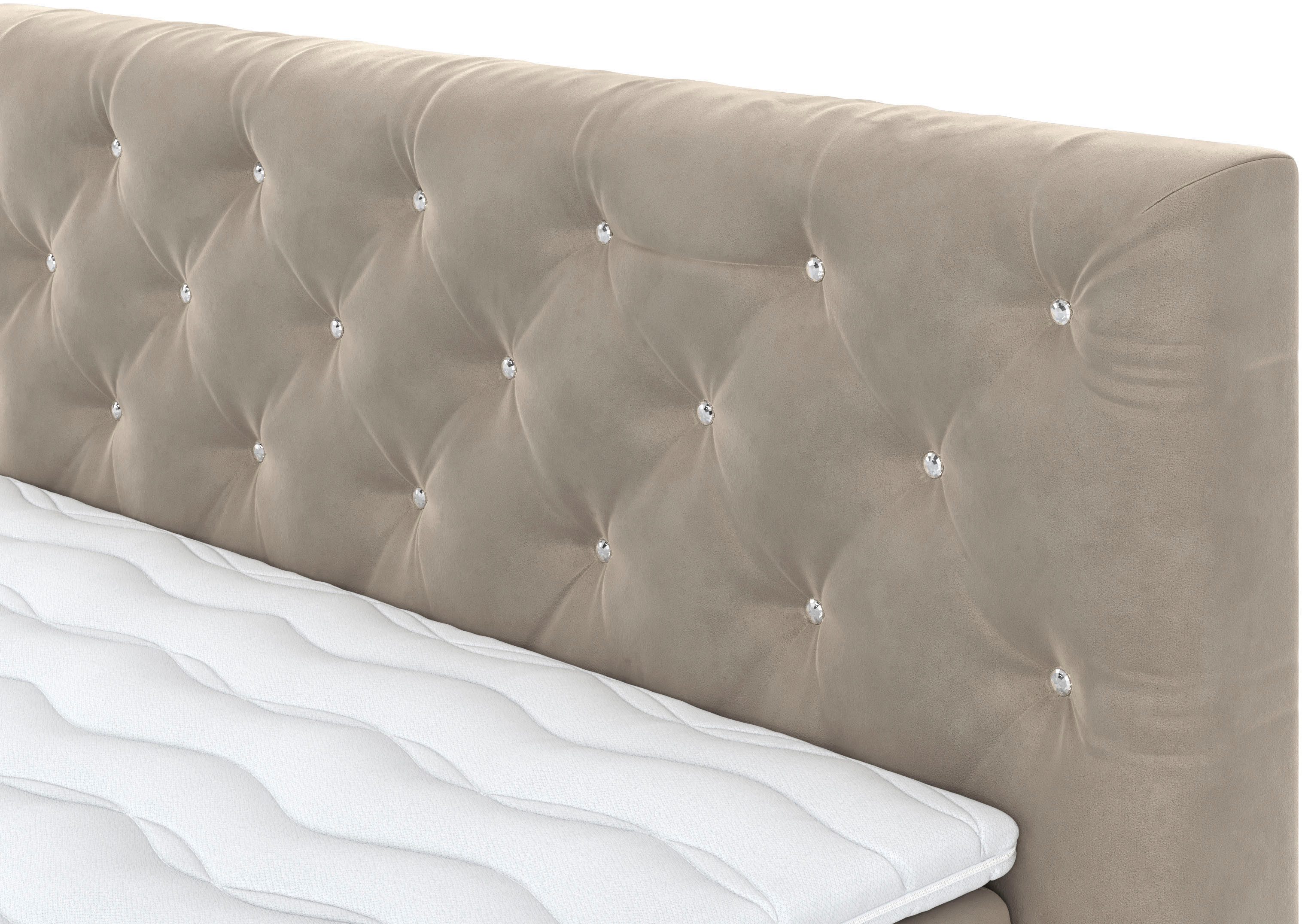 COTTA Boxspring Castlerock met strass-steentjes in het hoofdeinde, incl. topper
