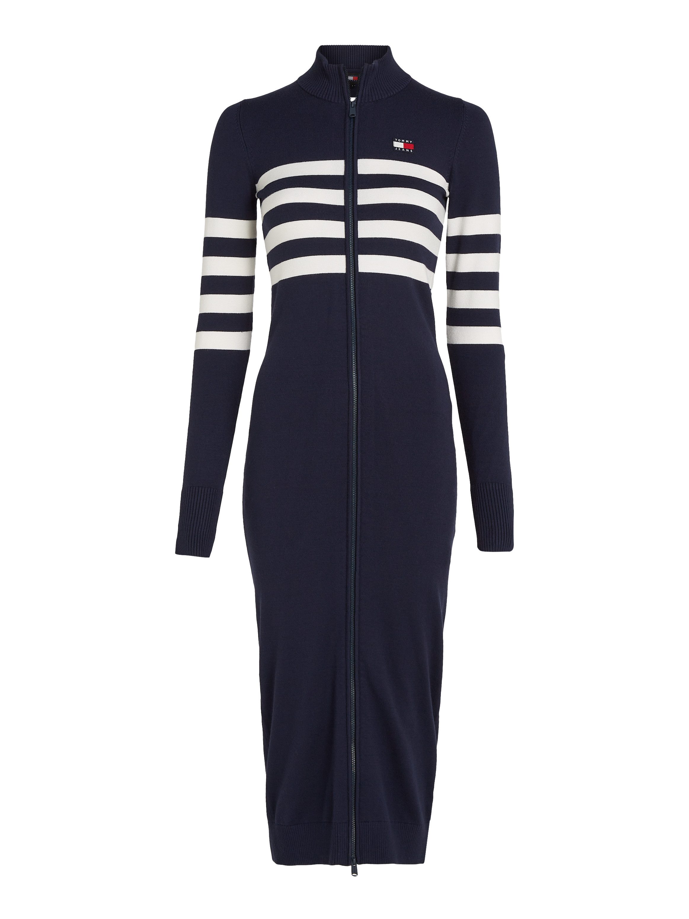 TOMMY JEANS Sweatjurk TJW STRIPE MIDI SWEATER DRESS