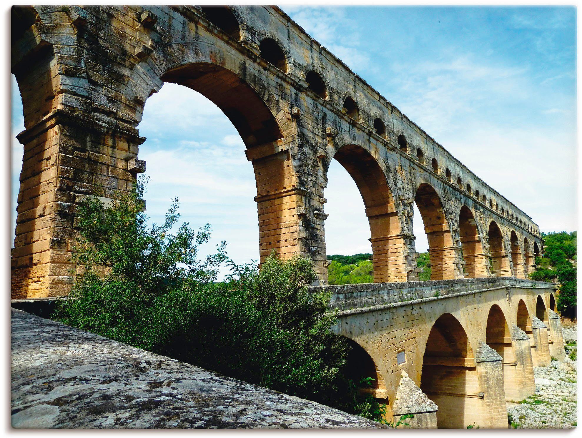 Artland Artprint Pont du Gard 2 in vele afmetingen & productsoorten - artprint van aluminium / artprint voor buiten, artprint op linnen, poster, muursticker / wandfolie ook geschik