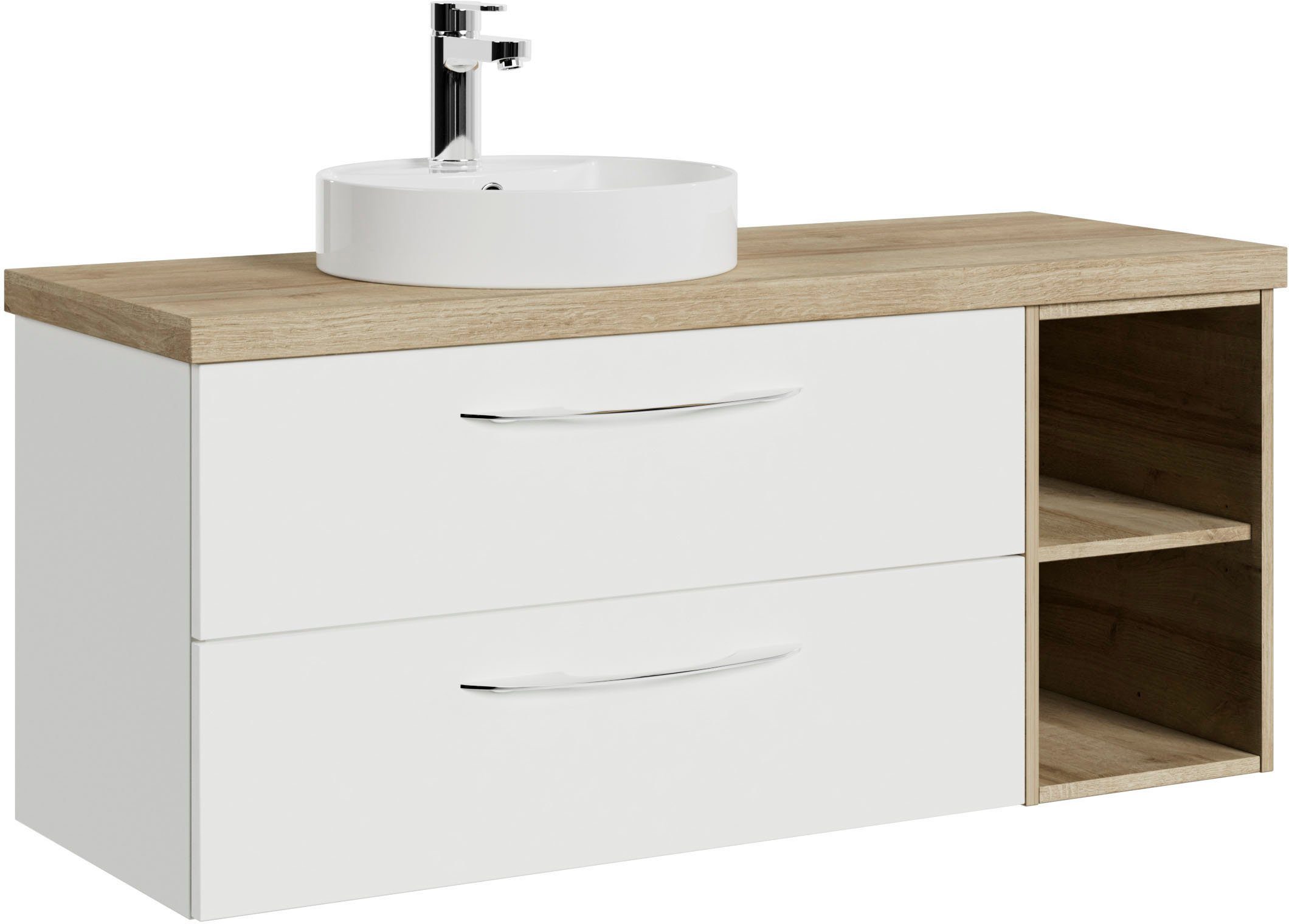 Saphir Wastafelonderkast Serie 4035 keramieken opzetwasbak met onderkast, 118 cm breed