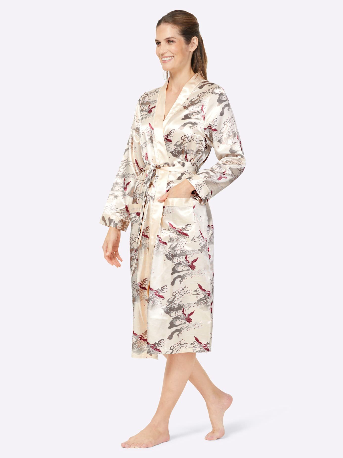 wäschepur Ochtendjas dames badjassen maat 48/50 beige