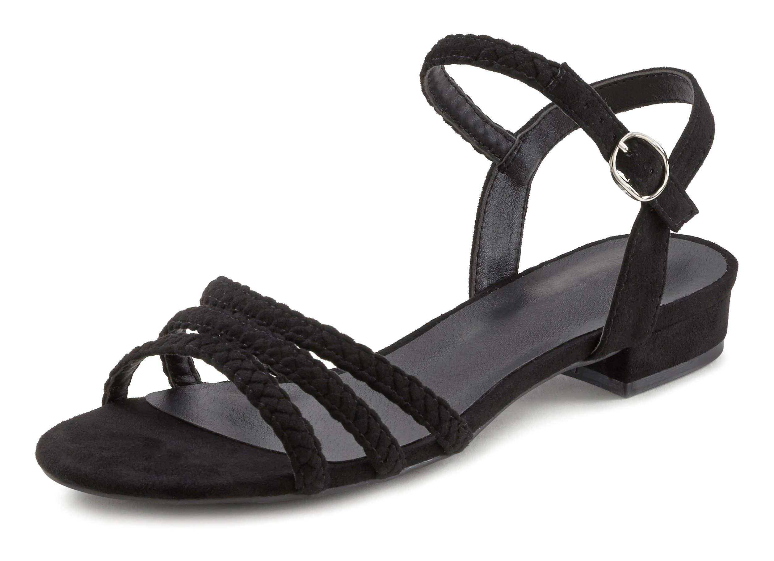 Lascana Sandalen Sandalette, zomerschoen met gevlochten bandjes VEGAN