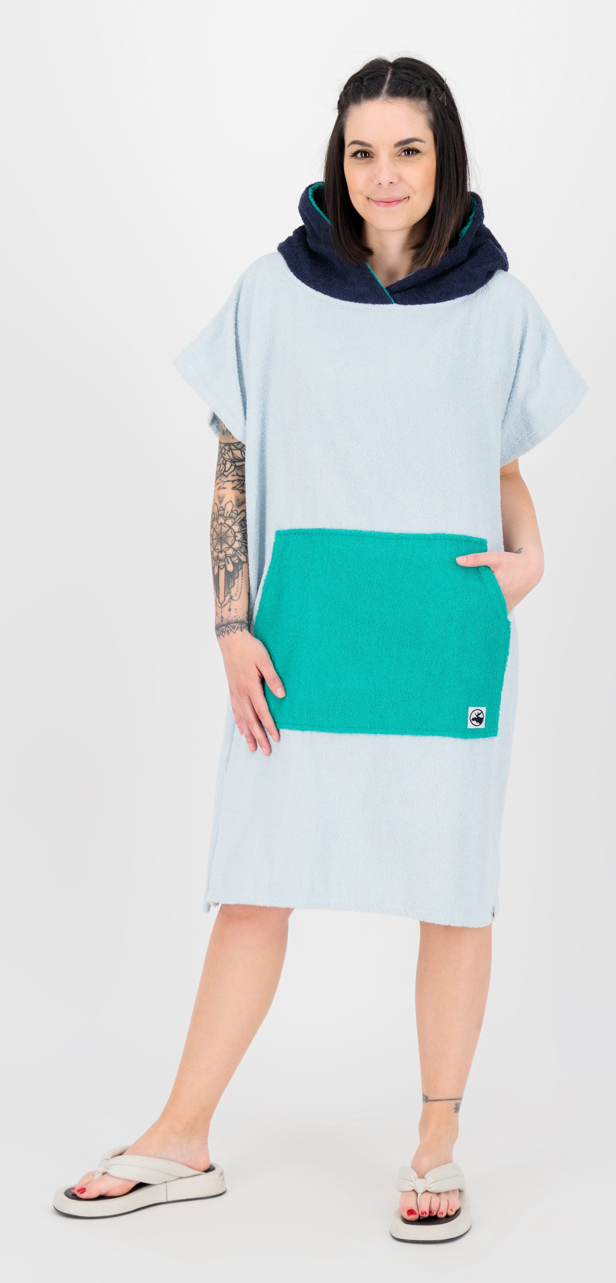 DEPROC Active Poncho Badponcho PARLEE BEACH Badponcho met grote kangoeroezak en binnenzak