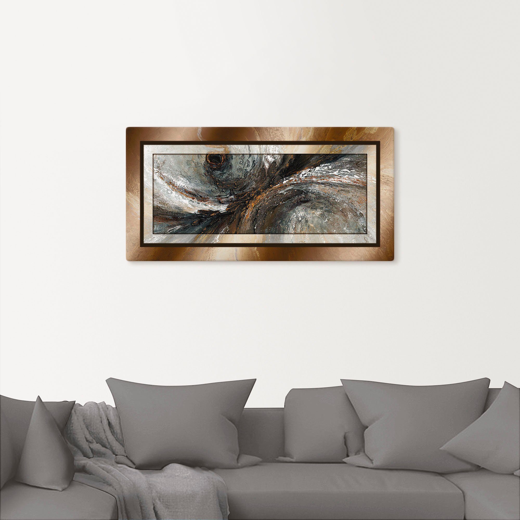 Artland Artprint Goudkleur abstract 2 als artprint van aluminium, artprint voor buiten, artprint op linnen, poster in verschillende maten. maten