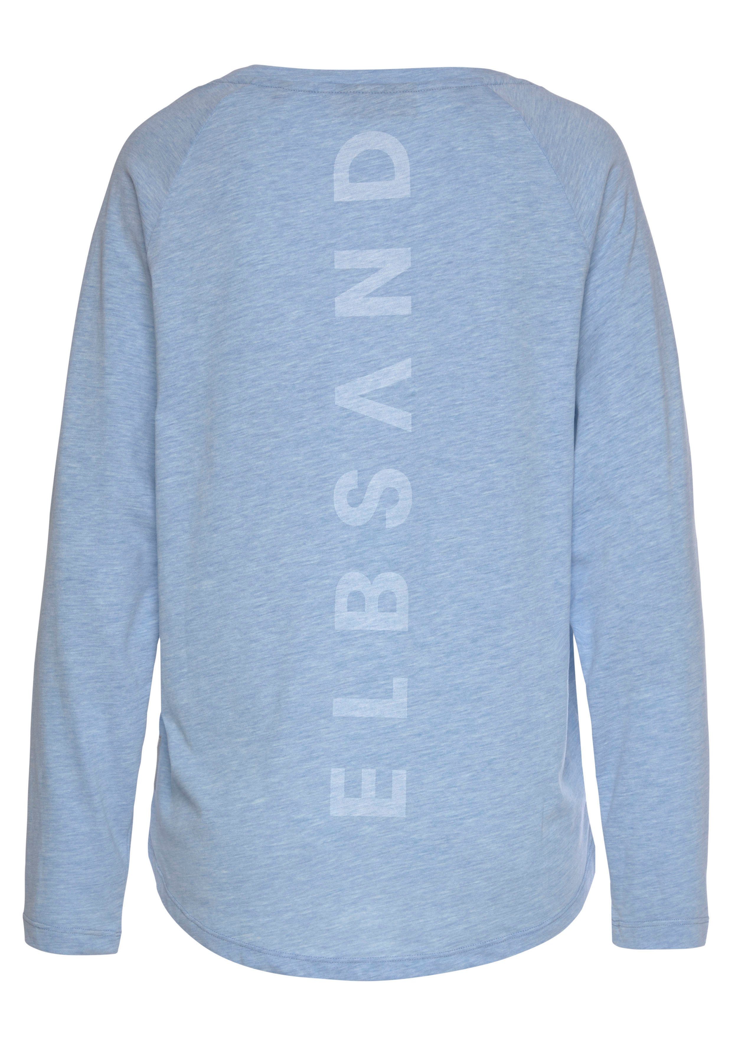 Elbsand Longsleeve Tira met logoprint op de rug, shirt met lange mouwen van een katoenmix, sportief-casual