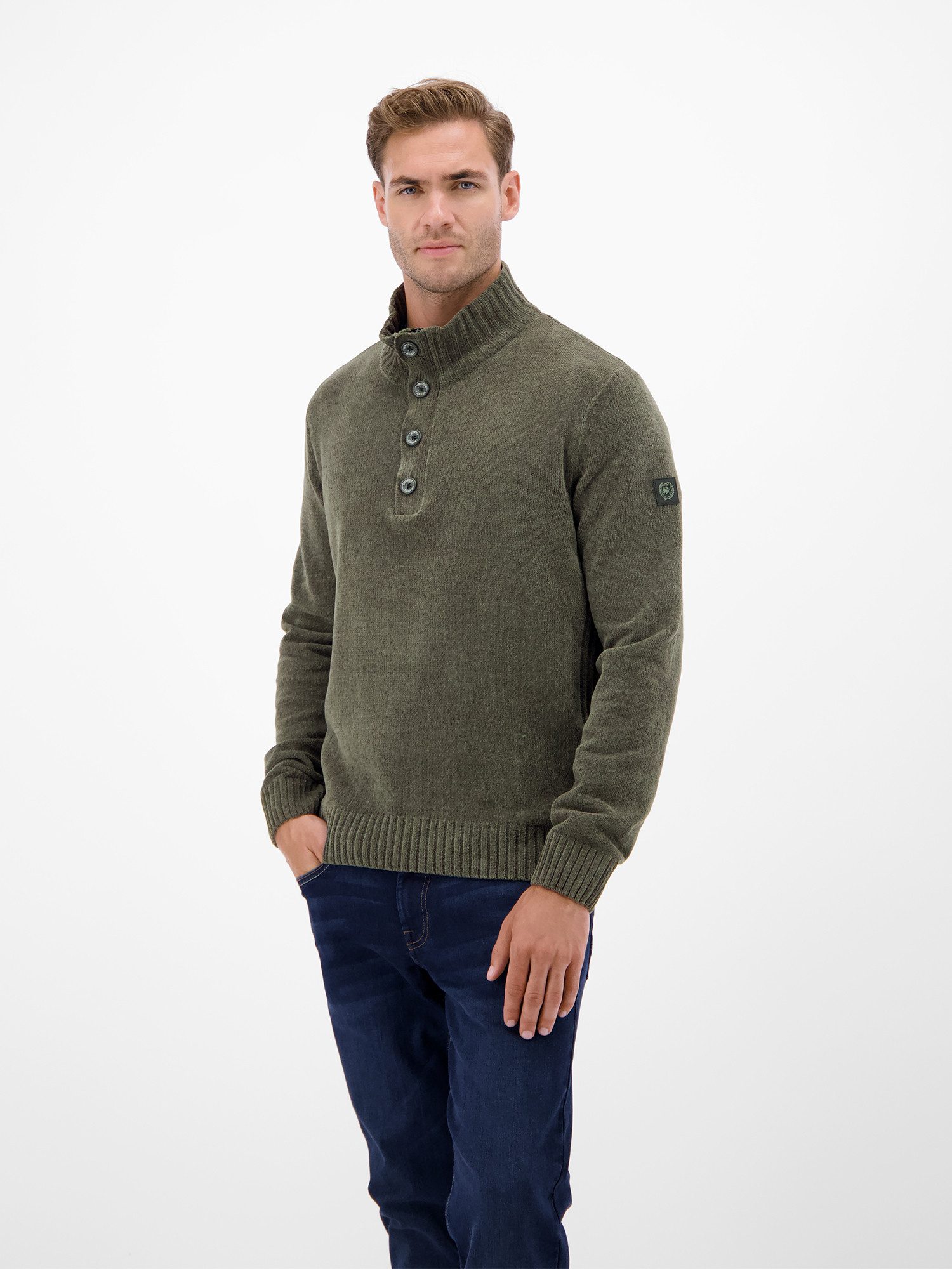 Lerros Gebreide trui LERROS Heren gebreide troyer, zacht als fluweel