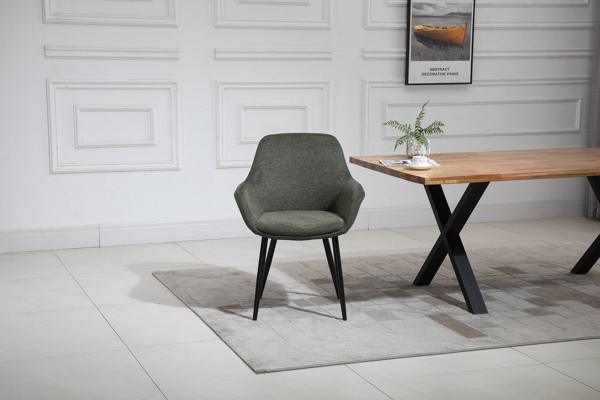 SalesFever Eethoek Tafelblad behandeld met OSMO hardwasolie in zijdeglans afwerking (set, 5-delig)
