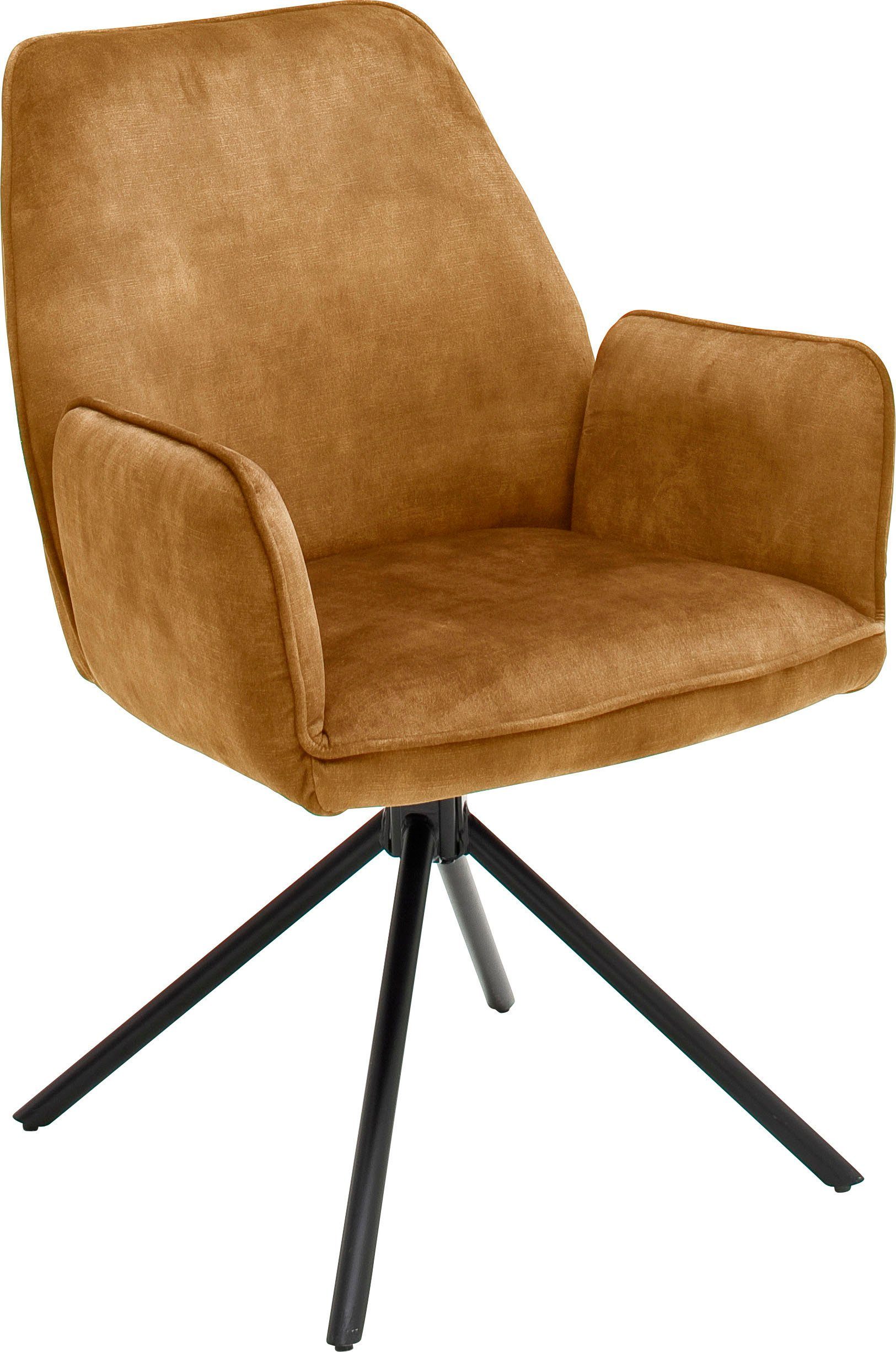 MCA furniture Eetkamerstoel Ottawa met armleuning Vintage suède-look met opstaande naad, stoel belastbaar tot 120 kg (set, 2 stuks)