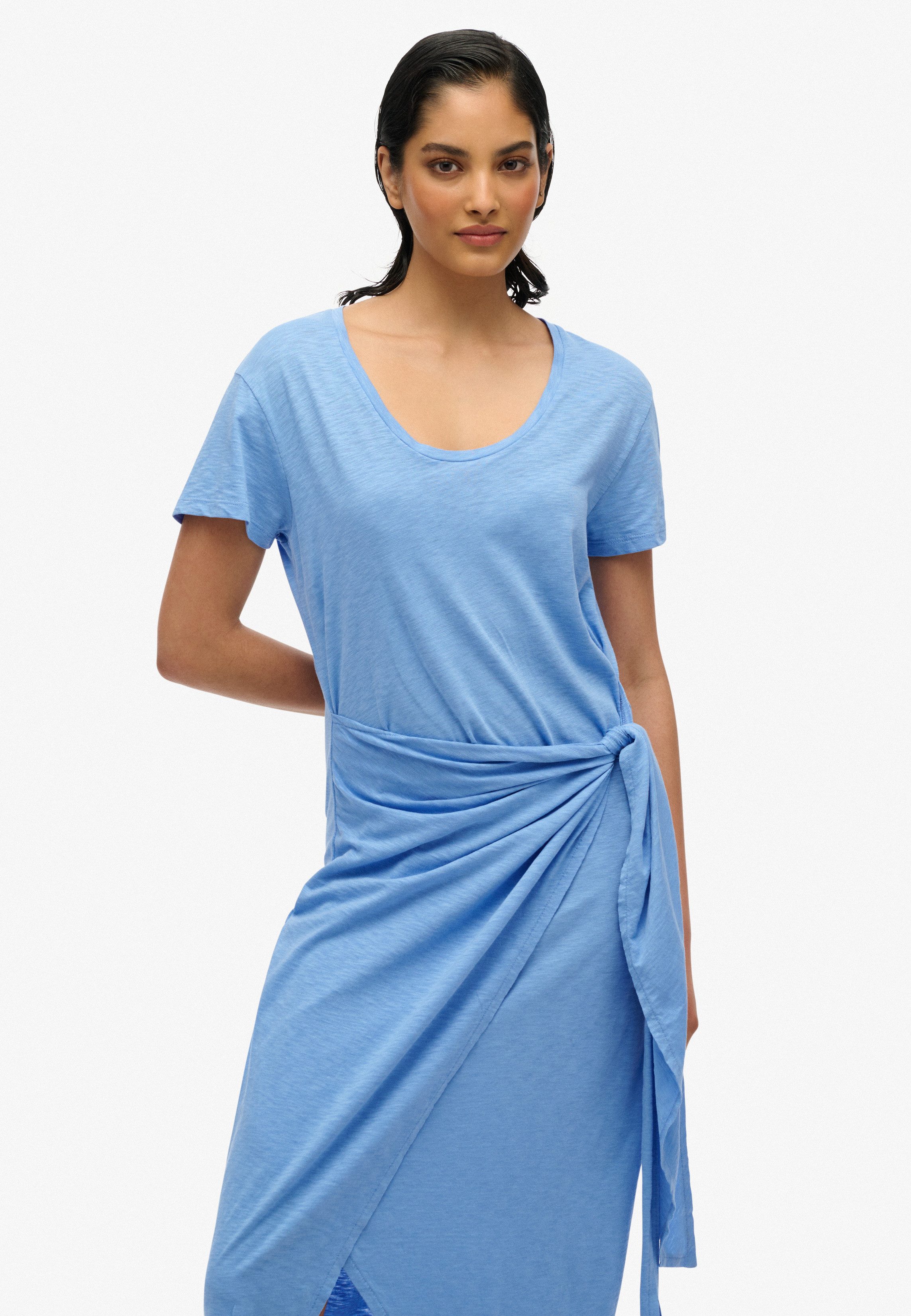 Superdry Jerseyjurk SLUB MIDI WRAP DRESS