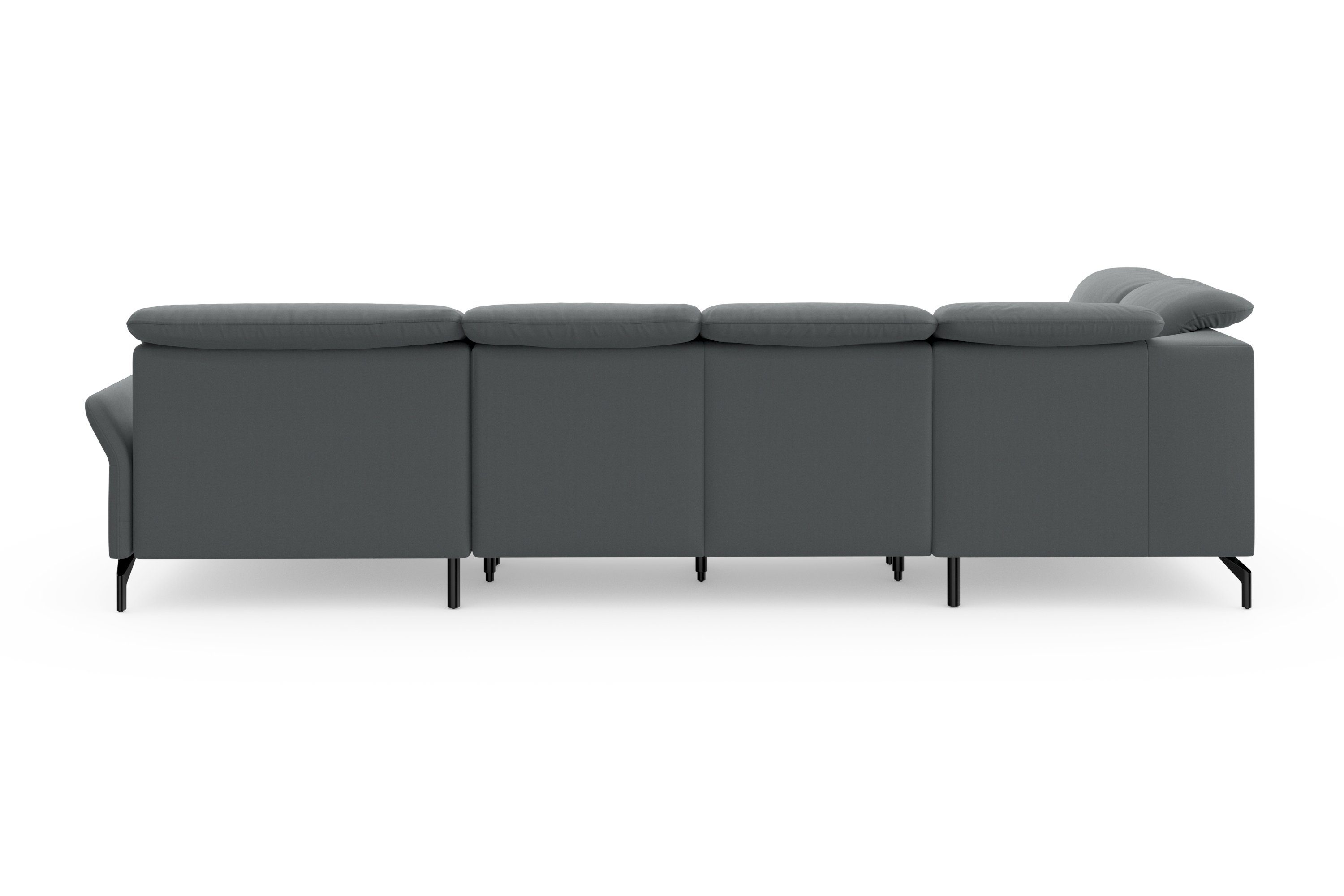 sit&more Zithoek Fashion U-vorm naar keuze met verstelbare hoofdsteun, uittrekzitting, motorisch, metalen poten