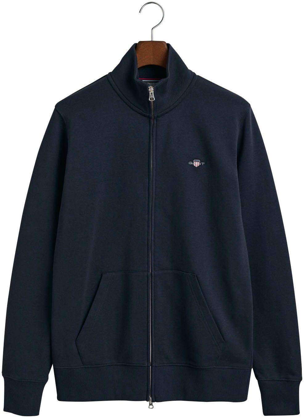 Gant Sweatvest REG SHIELD FULL ZIP SWEAT met logoborduursel op borsthoogte
