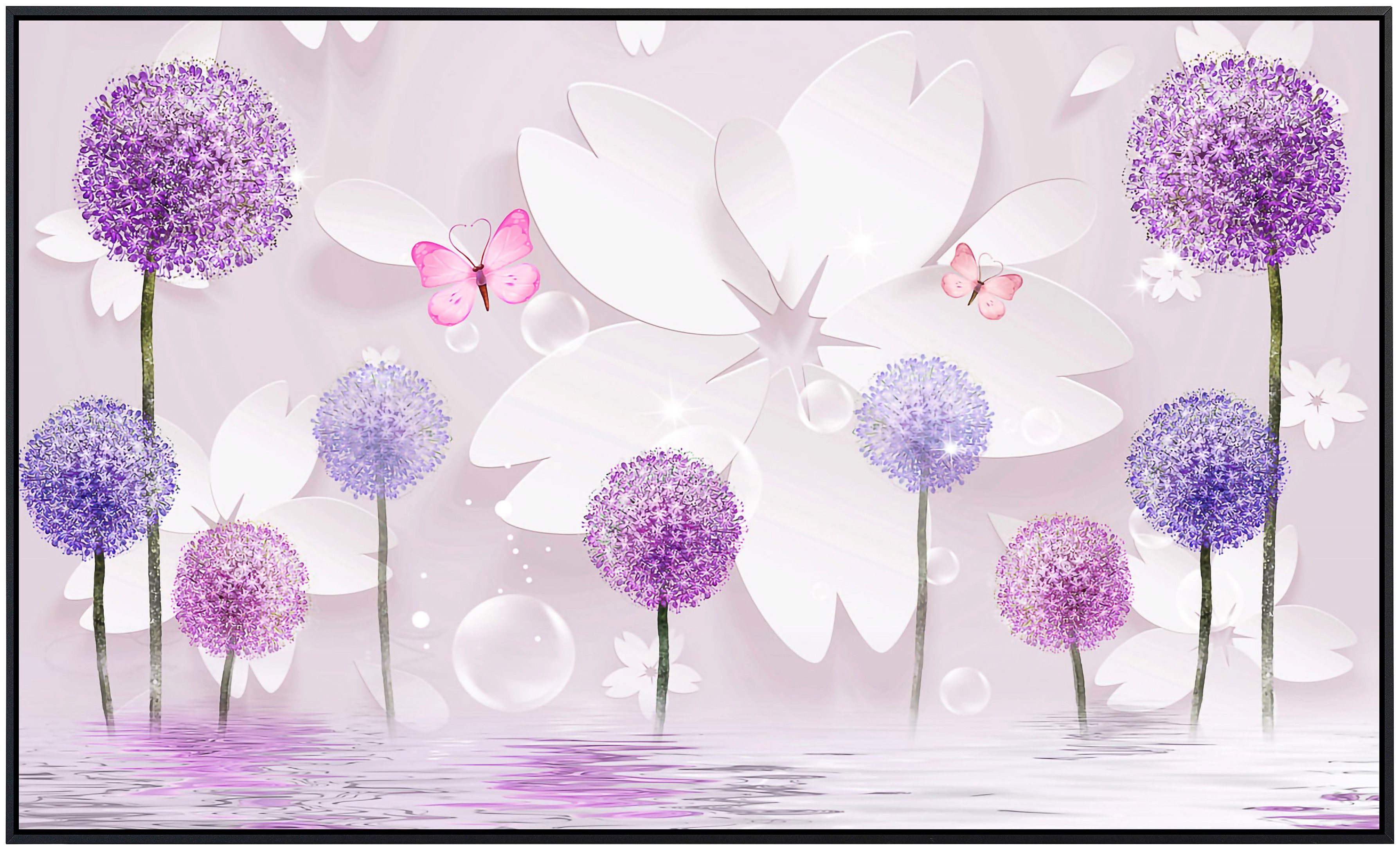 Papermoon Infraroodverwarming Motief met bloemen en water zeer aangename stralingswarmte