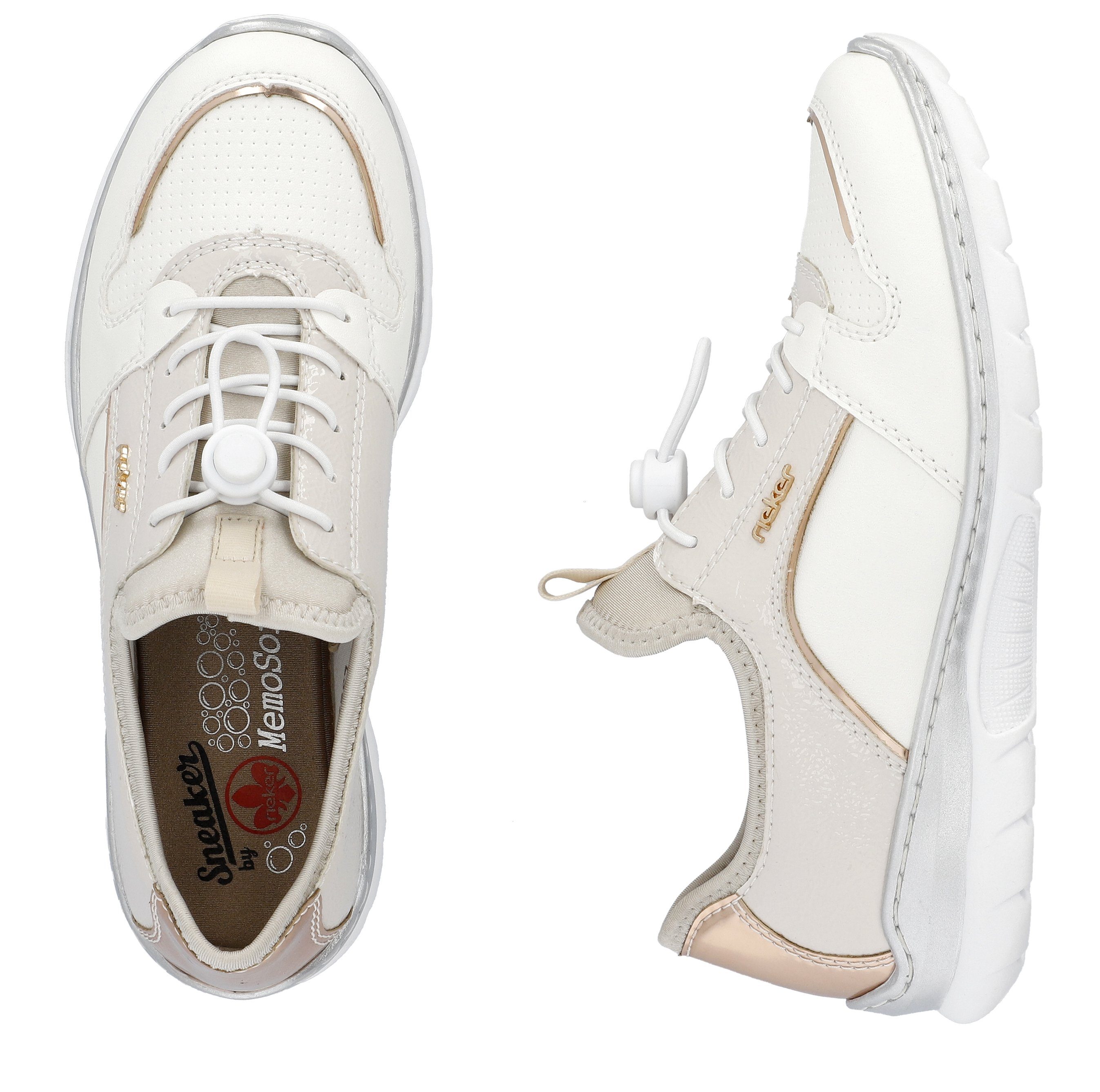 Rieker Slip-on sneakers Slipper, instapschoen, vrijetijdsschoen met elastiek en elastische instap