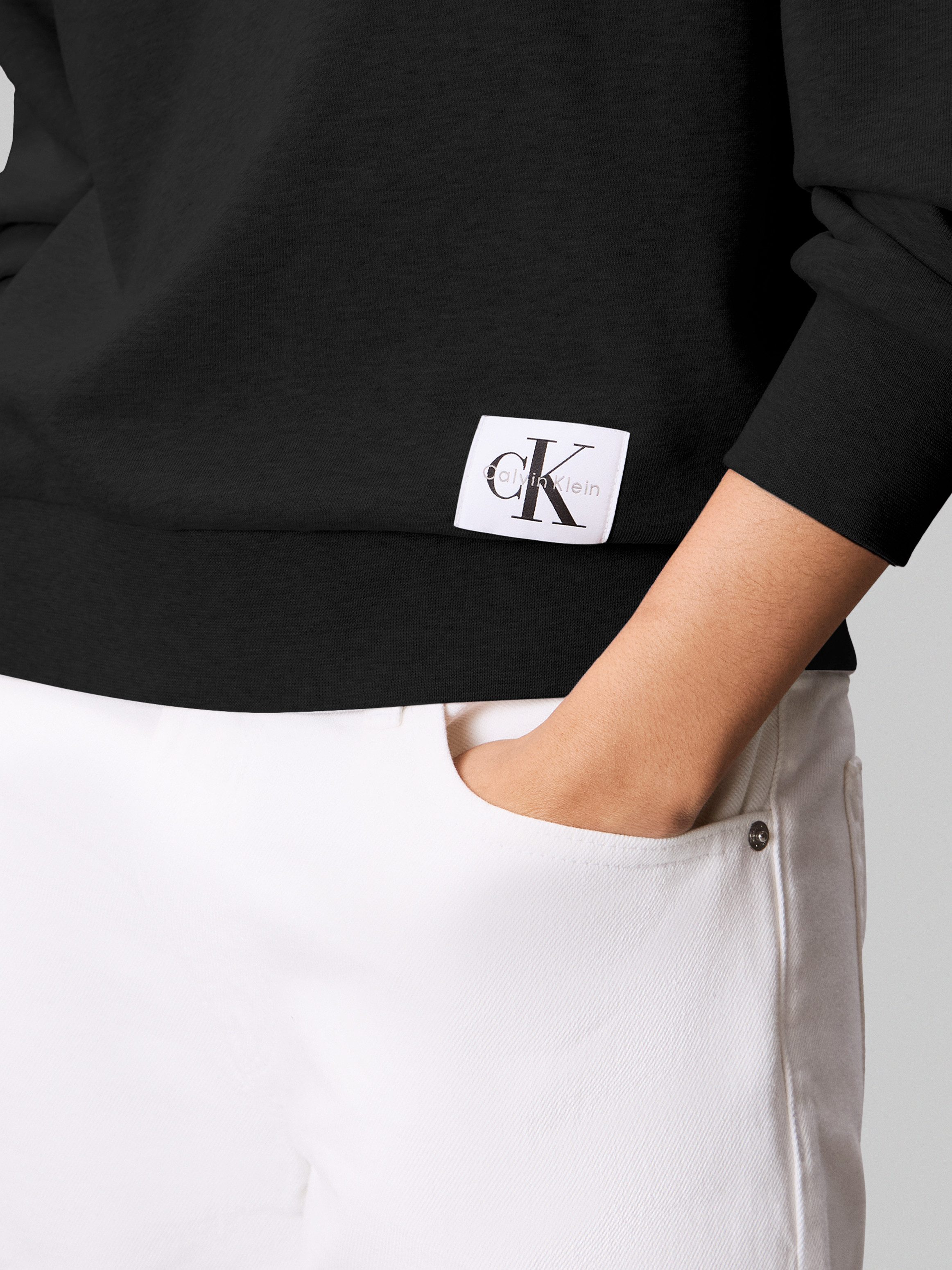 Calvin Klein Sweatshirt A- LS BADGE LOGO TERRY CREW NK