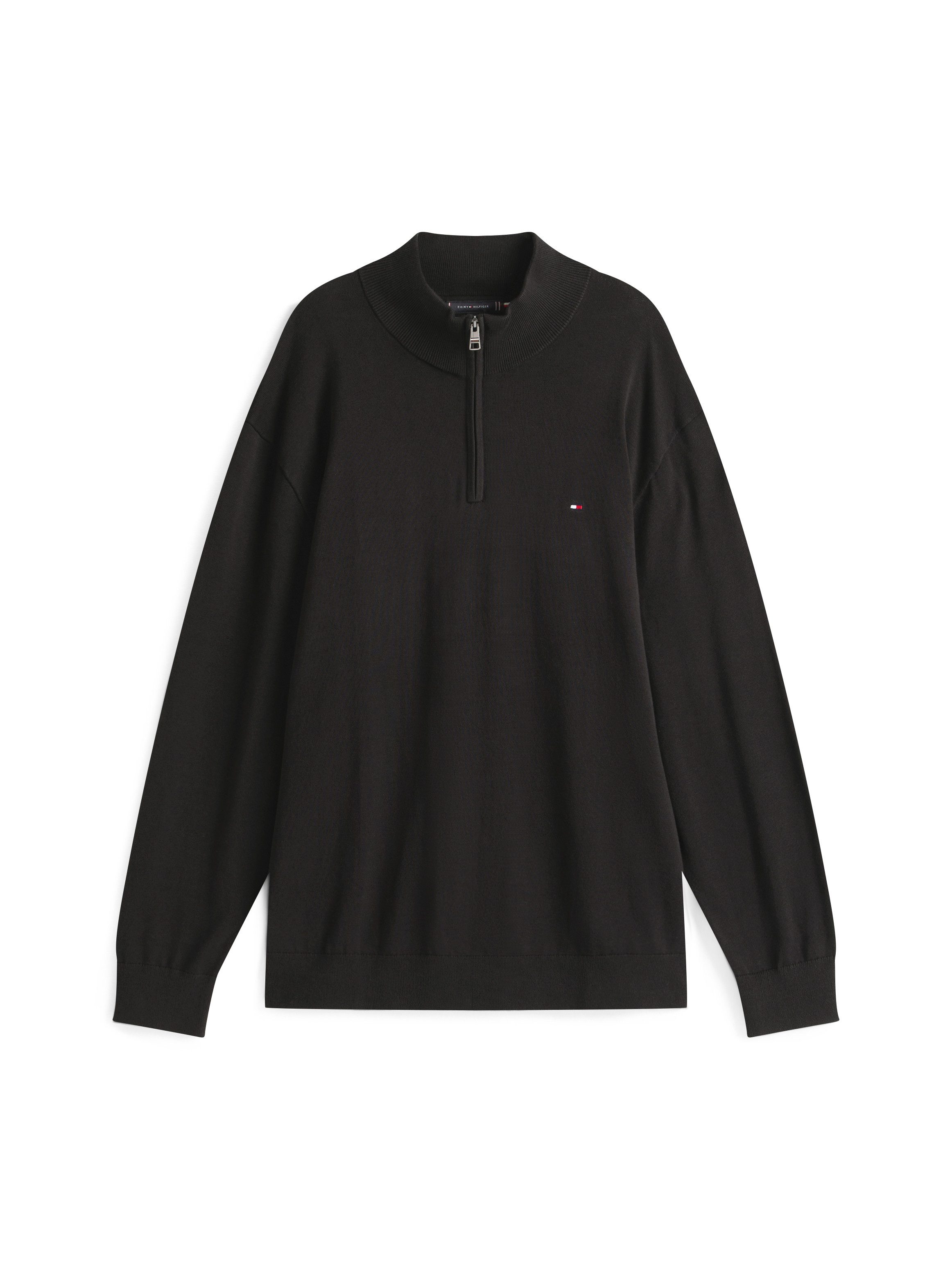 Tommy Hilfiger Trui met staande kraag BT-ESSENTIAL COTTON ZIP MOCK-B