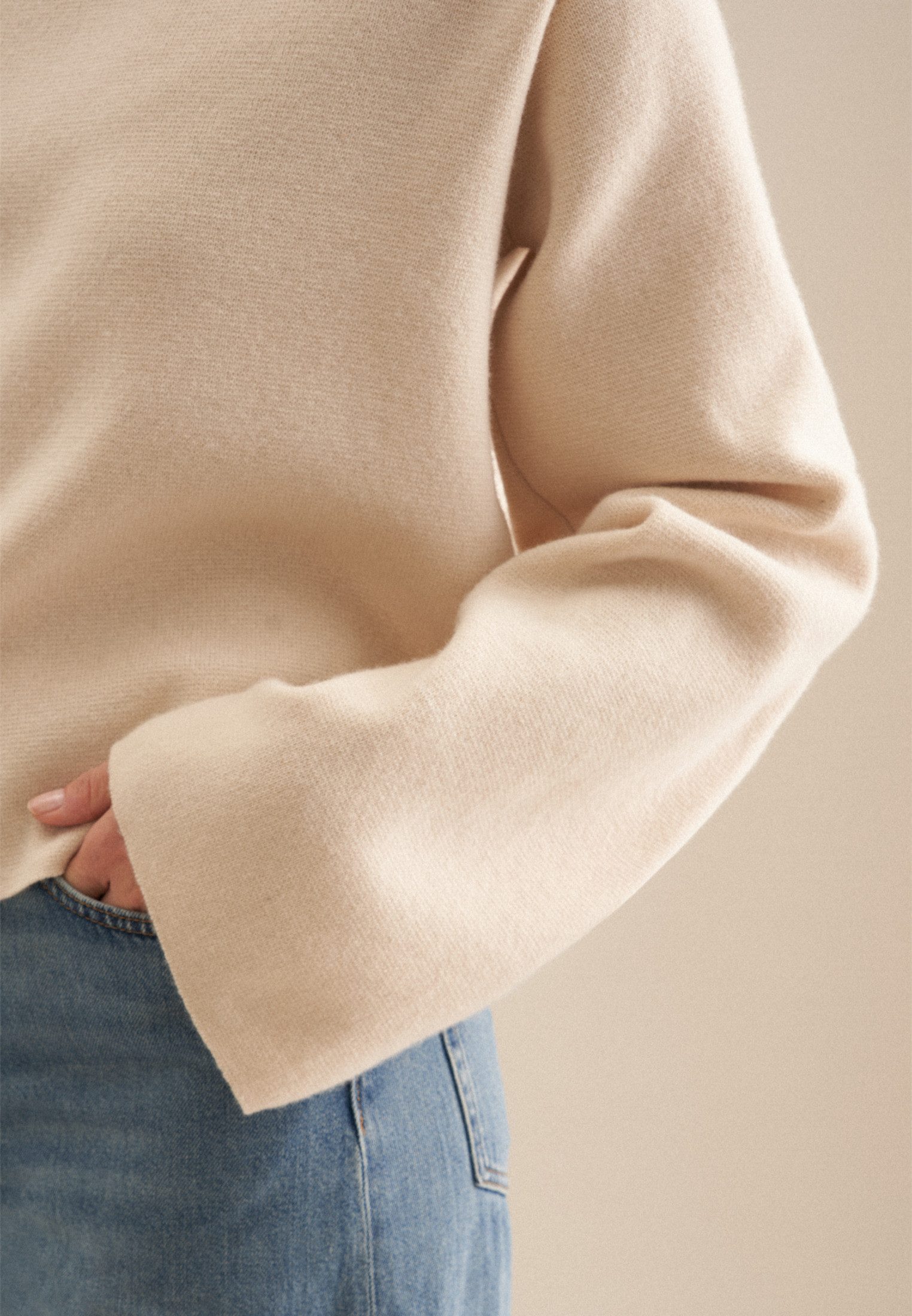 seidensticker Gebreide trui Zwarte roos Langarm turtleneck