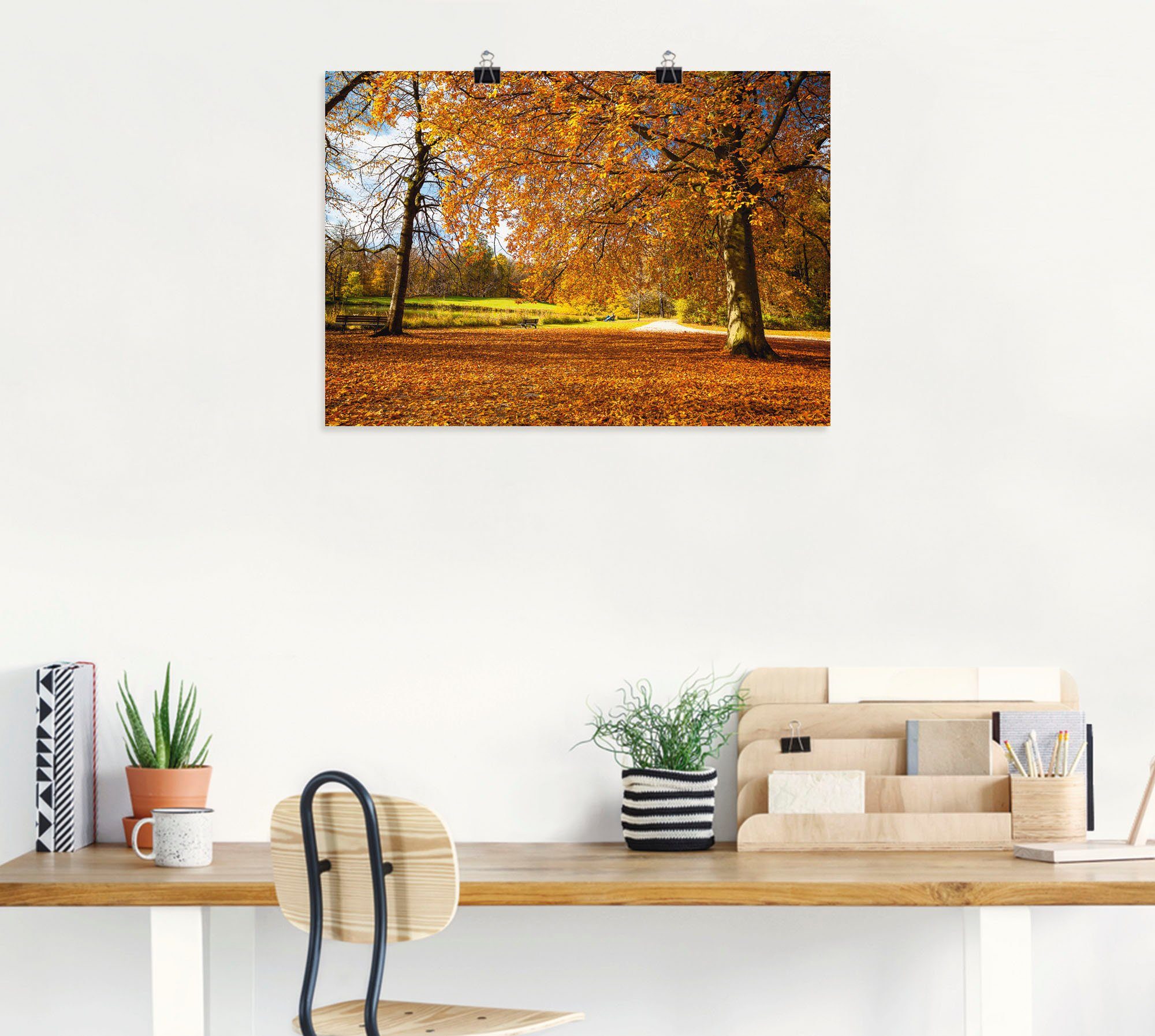Artland Artprint Herfst bij slot Nymphenburg als artprint op linnen, poster in verschillende formaten maten