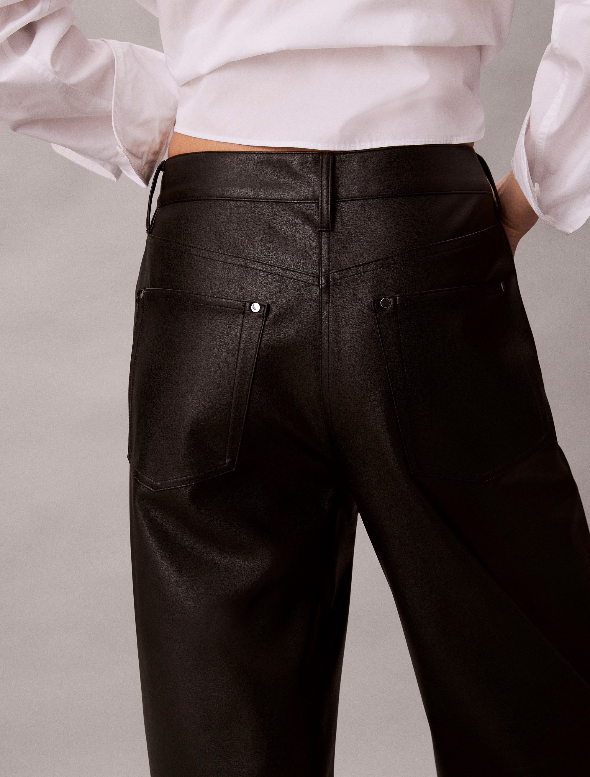Calvin Klein Imitatieleren broek FAUX LEATHER 5PKT PANT