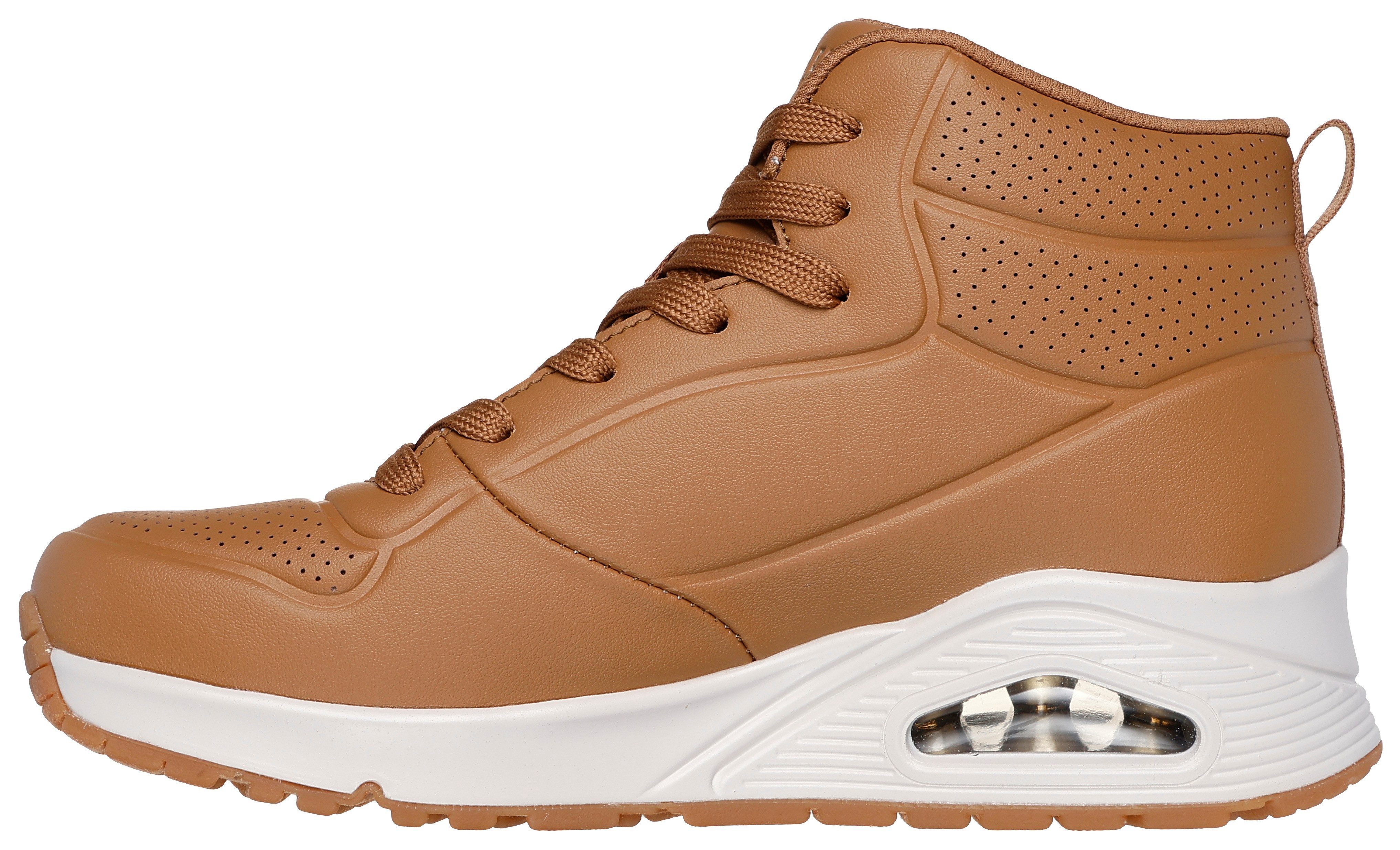 Skechers Sneakers Uno , wedge sneaker, high top sneaker, veterschoen met luchtkussen sleehak