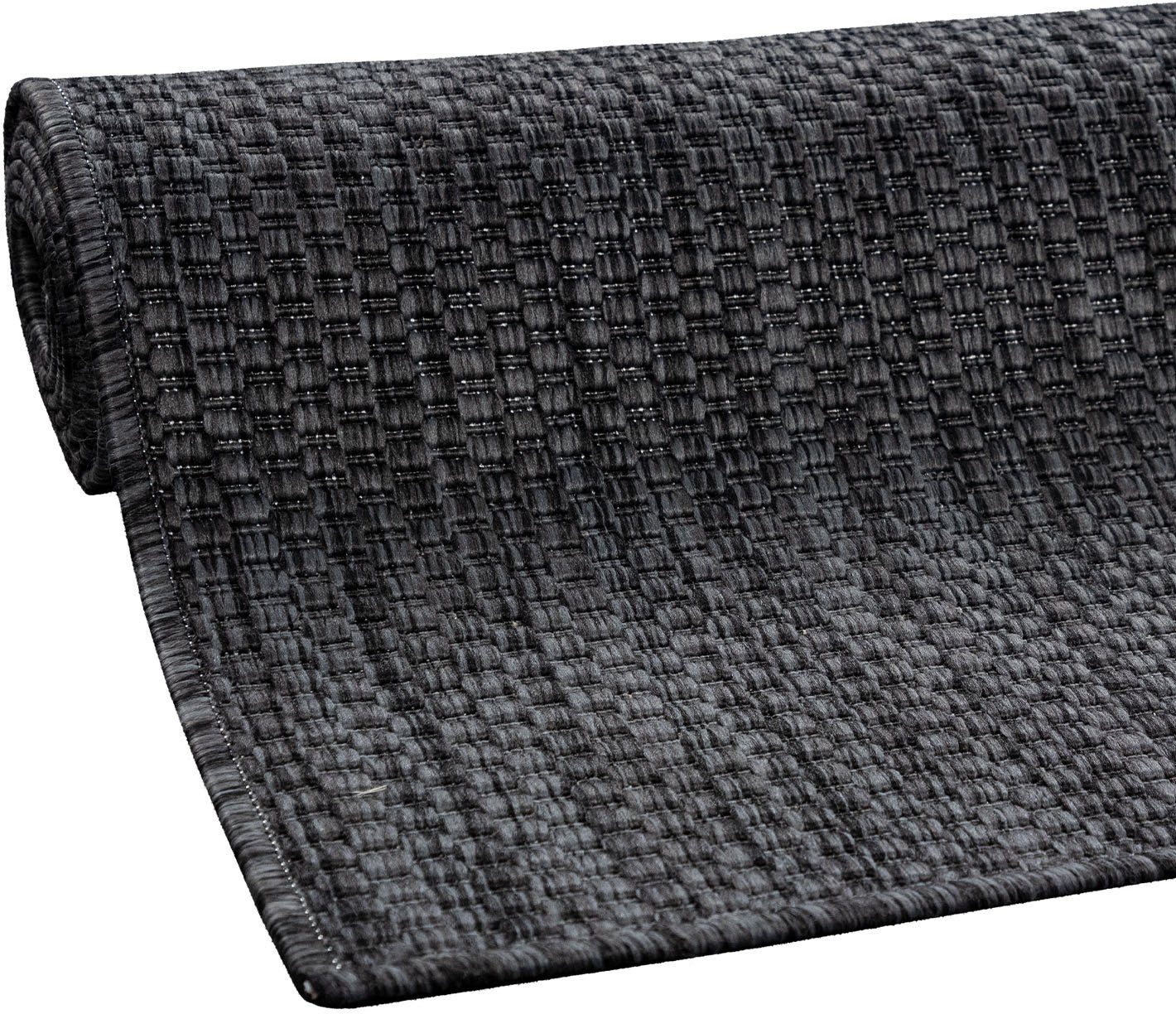 Bruno Banani Vloerkleed Venezia Platweefsel, sisal-look, mêlee, uv-bestendig, geschikt voor buiten