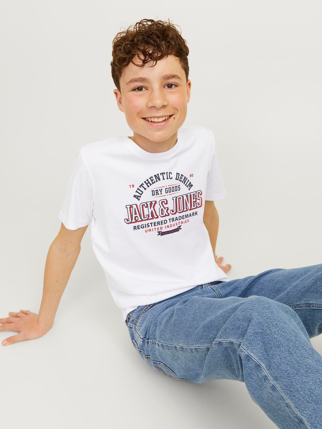 Jack & Jones Junior Shirt met ronde hals JJELOGO TEE SS O-NECK 2 COL S NOOS JNR