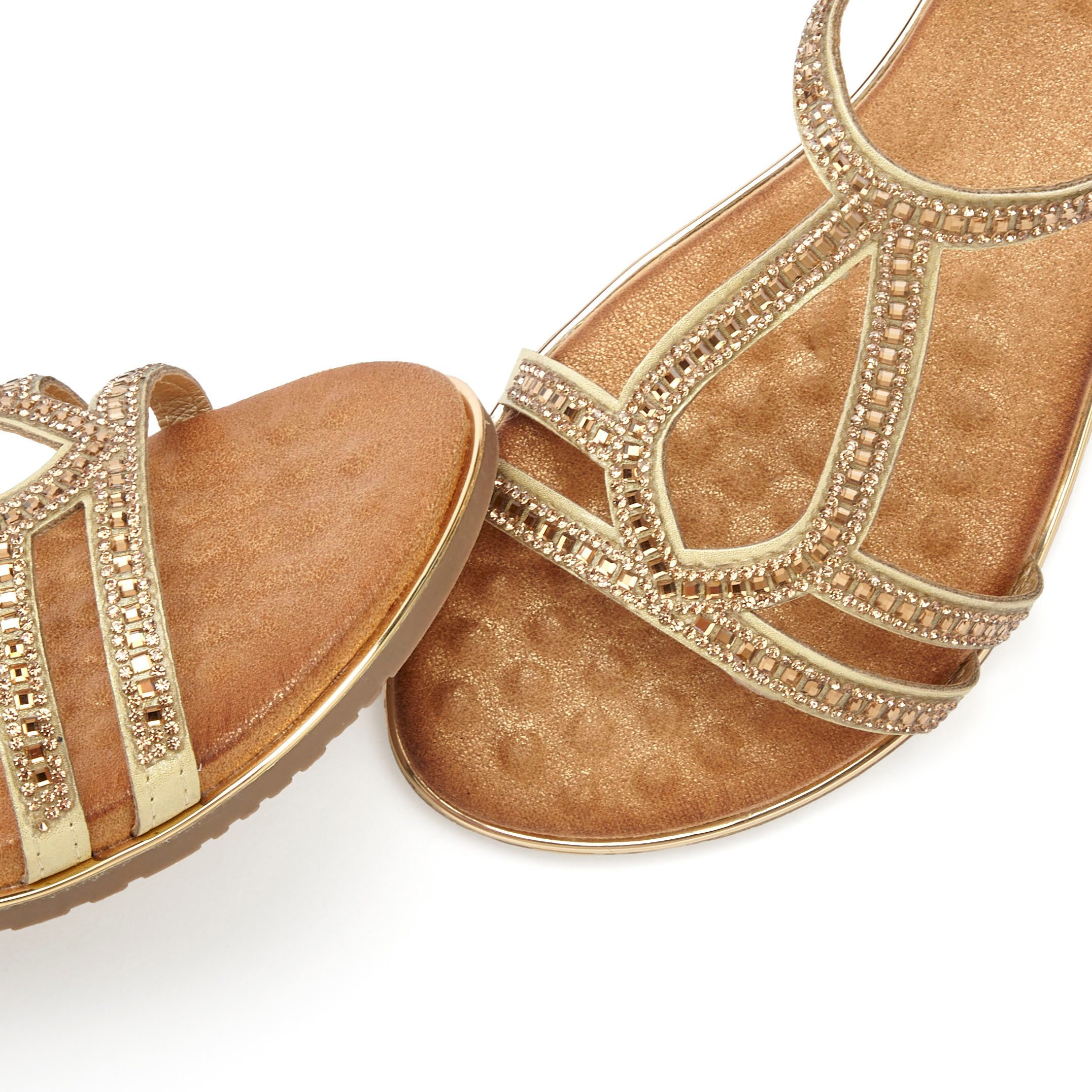 Vivance Sandalen Sandalet, Zomerschoen met glinsterende versieringen en elastische bandjes