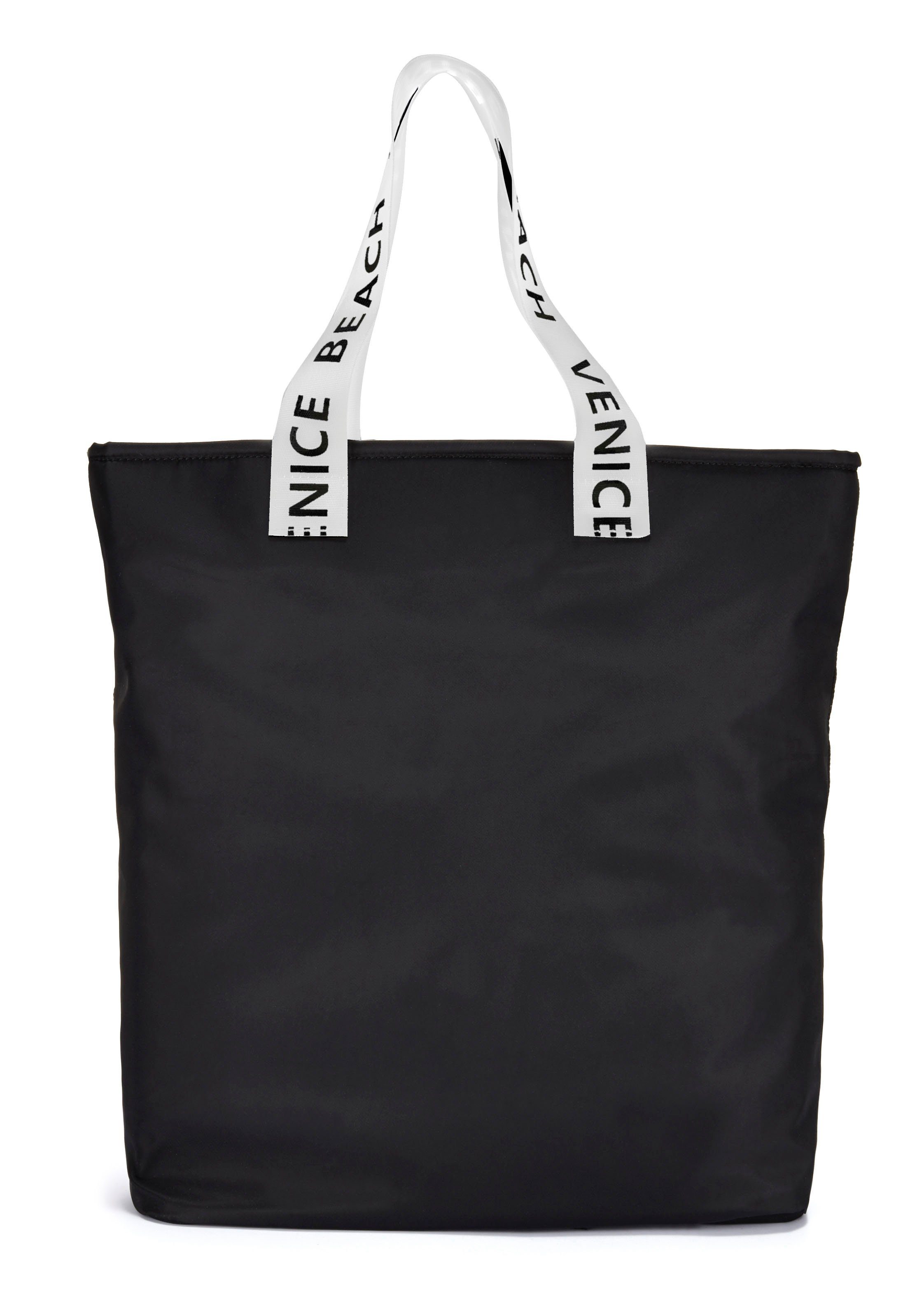 Venice Beach Shopper met mesh-inzet, handtas, strandtas vegan