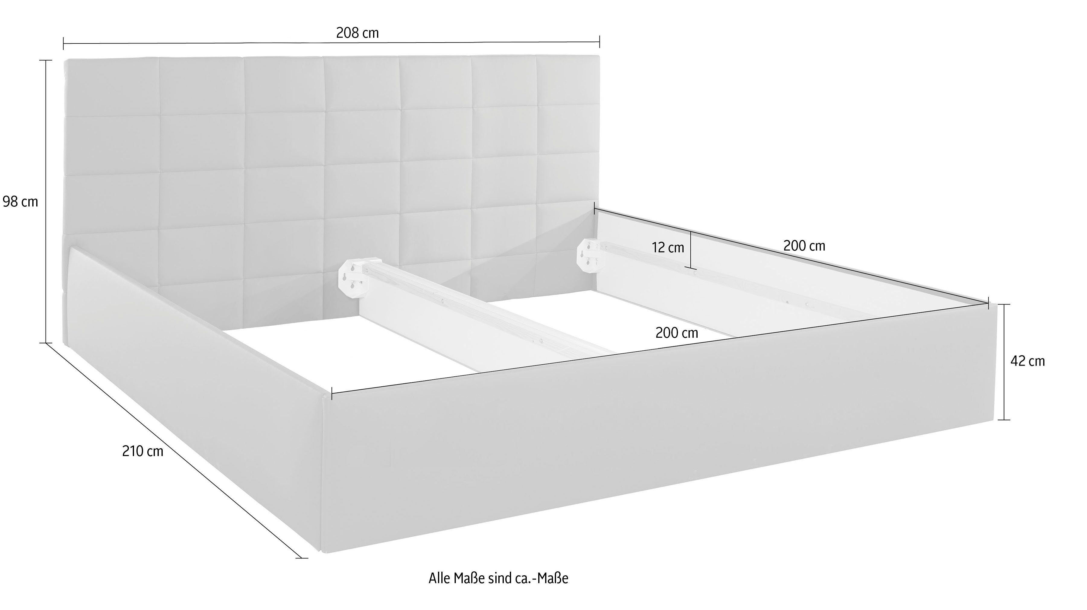 Westfalia Polsterbetten Gestoffeerd bed met bedkist bij uitvoering met matras, in 2 hoogten