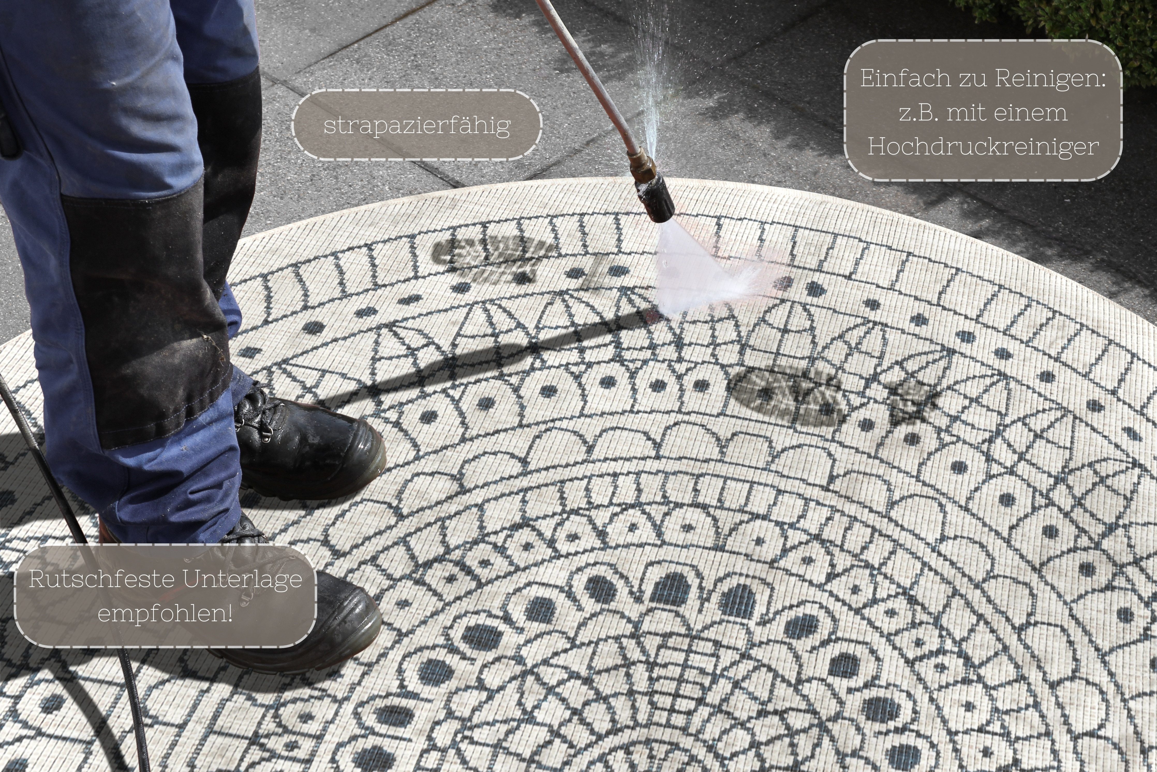 NORTHRUGS Vloerkleed Porto tweezijdig te gebruiken kleed Geschikt voor binnen en buiten, weerbestendig, balkon, tuin, woonkamer, waterbestendig