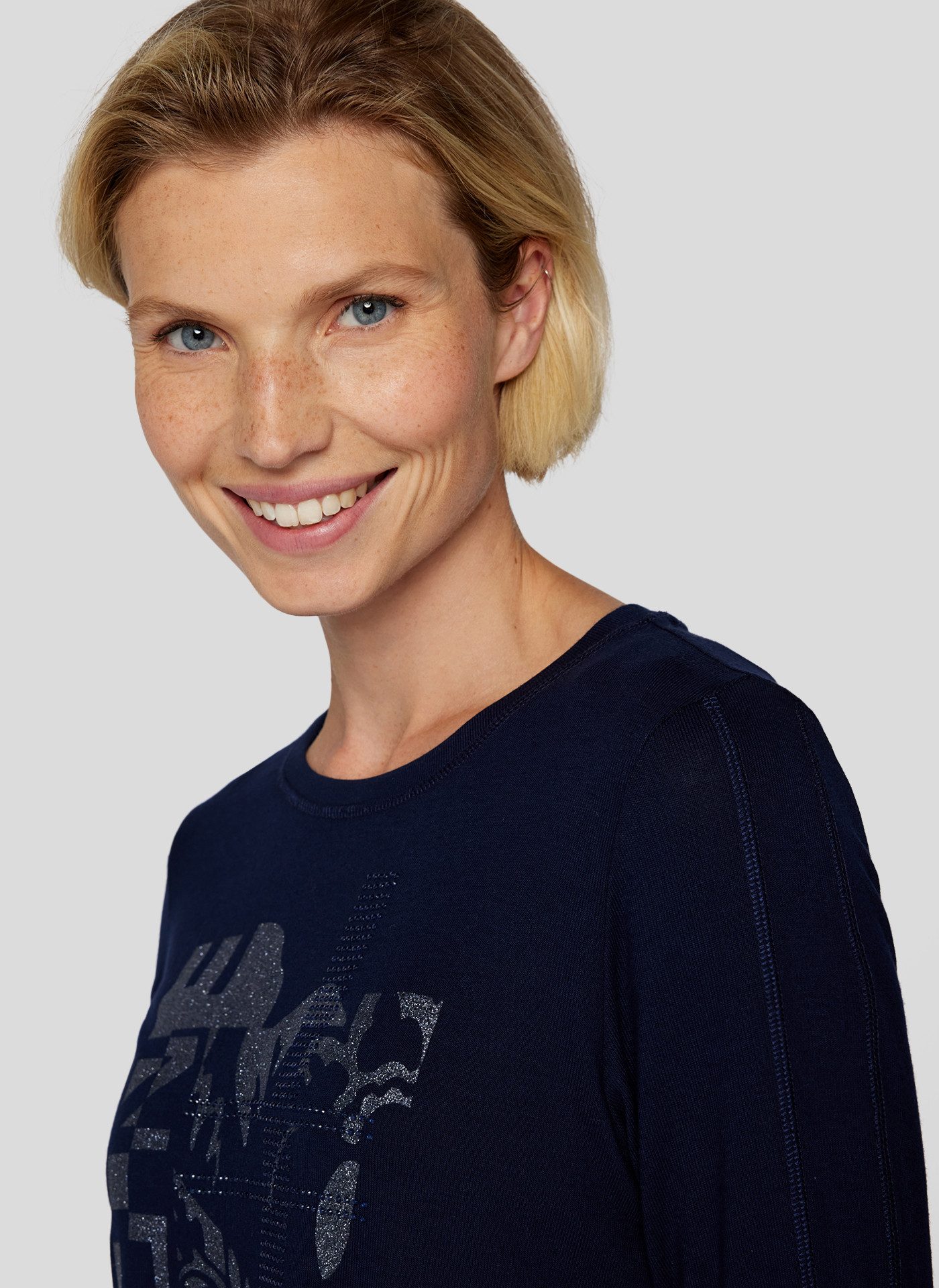 Rabe Shirt met 3/4 mouwen met glanzende frontprint