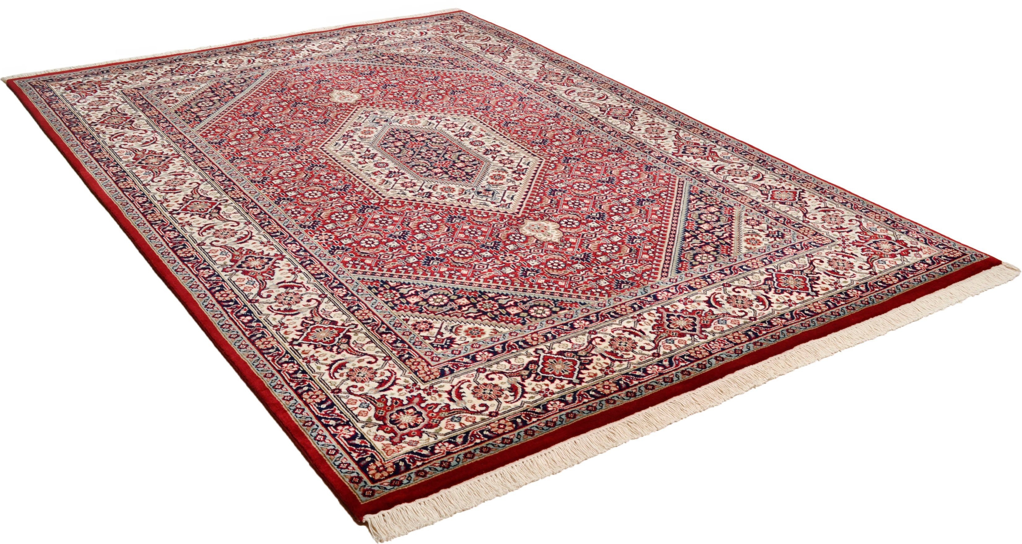 THEKO Oosters tapijt Meraj Silk Touch Bidjar Pool van 20% zijde, met de hand geknoopt, met franje