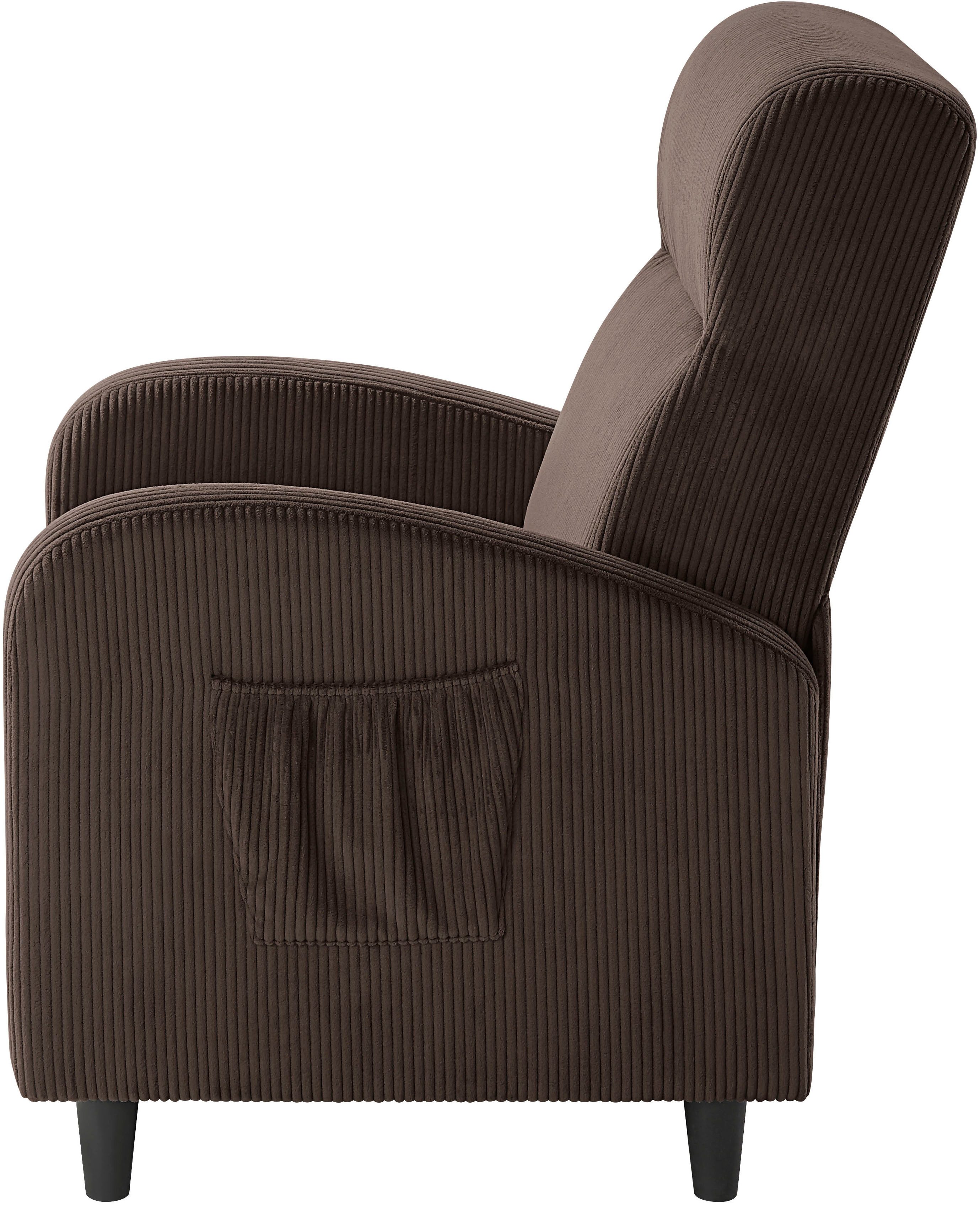 ATLANTIC home collection Relaxfauteuil Tom met relaxfunctie, inclusief zijtas