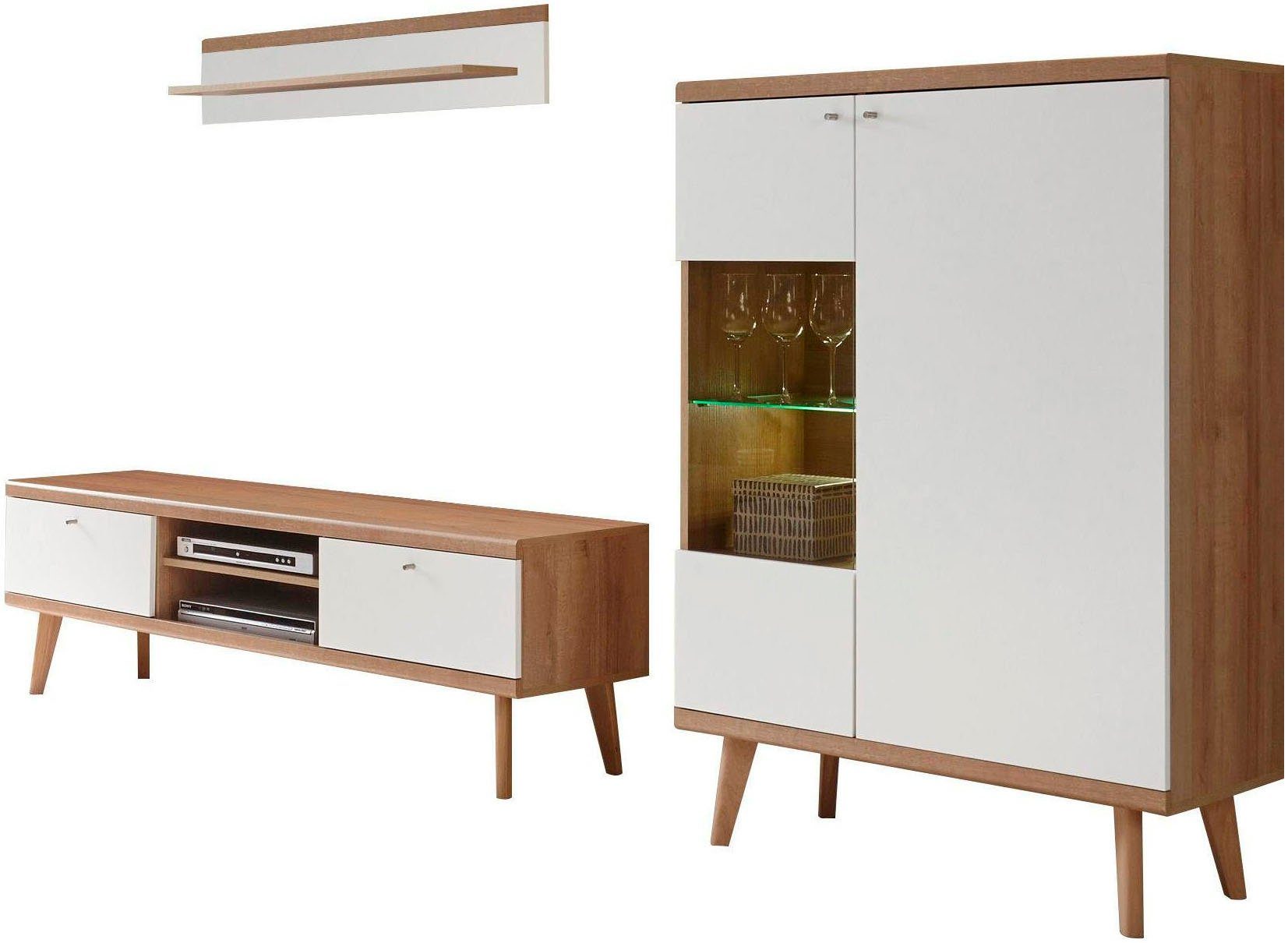 andas Wandmeubel MERLE met bijzondere randen (set, 3-delig)