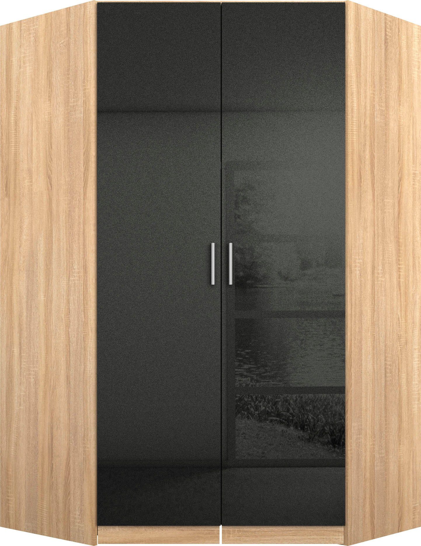 rauch Hoekkledingkast Celle hoekkasten maat 117 cm x 210 cm x 117 cm grijs