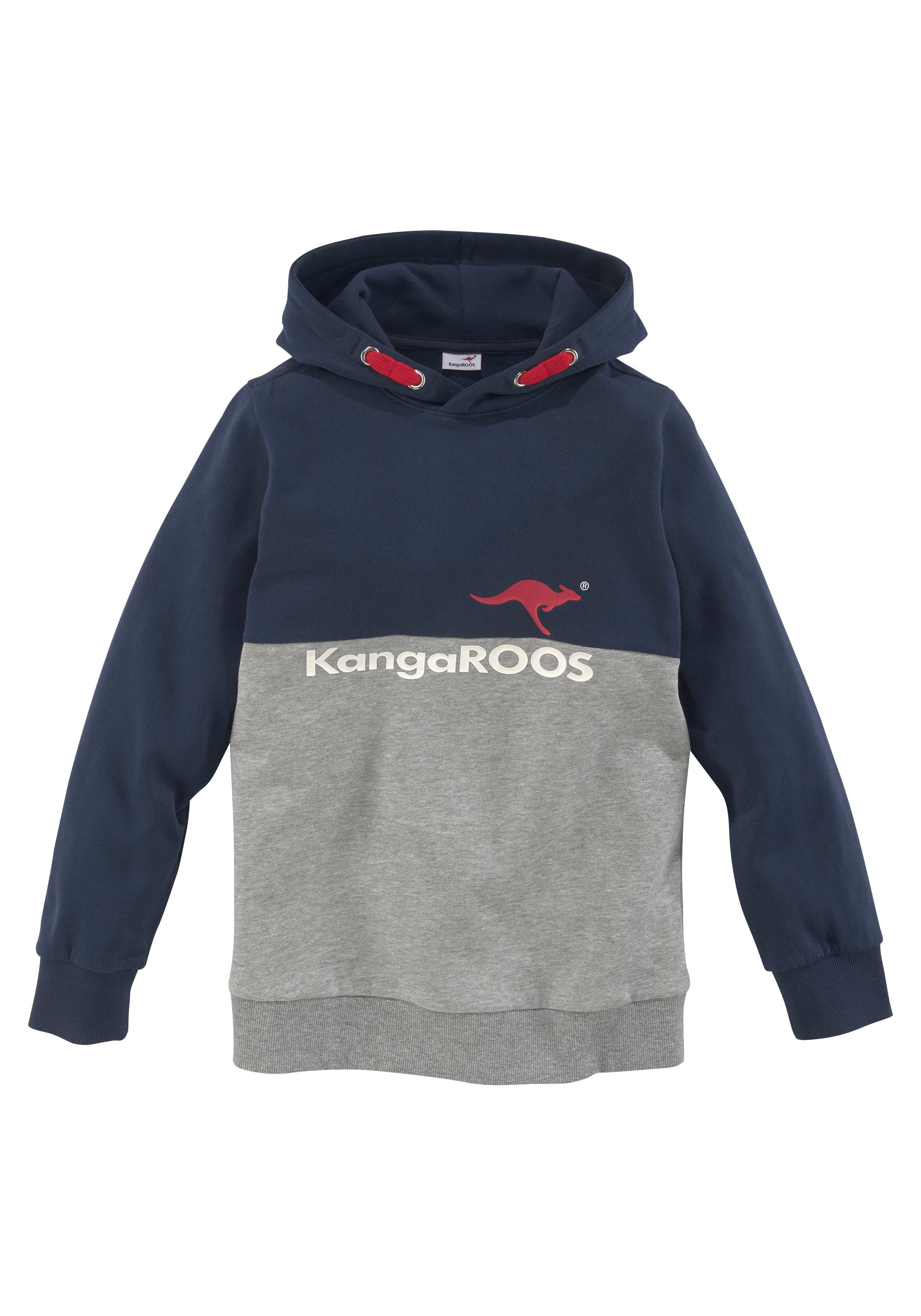 KangaROOS Hoodie Colourblocking Lange mouwen, meerkleurig, met logoprint, van katoen