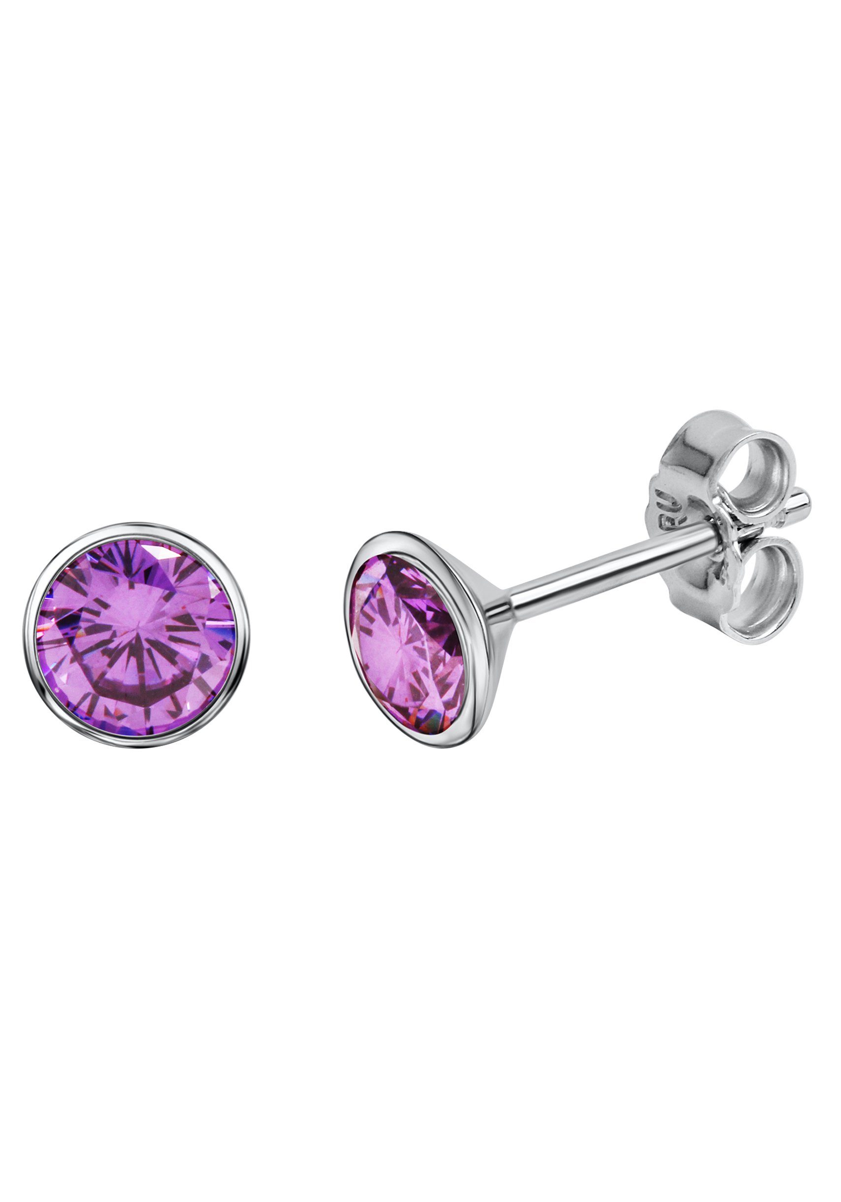Firetti Oorstekers Sieraad cadeau zilver 925 oorbellen dames oorbellen paars