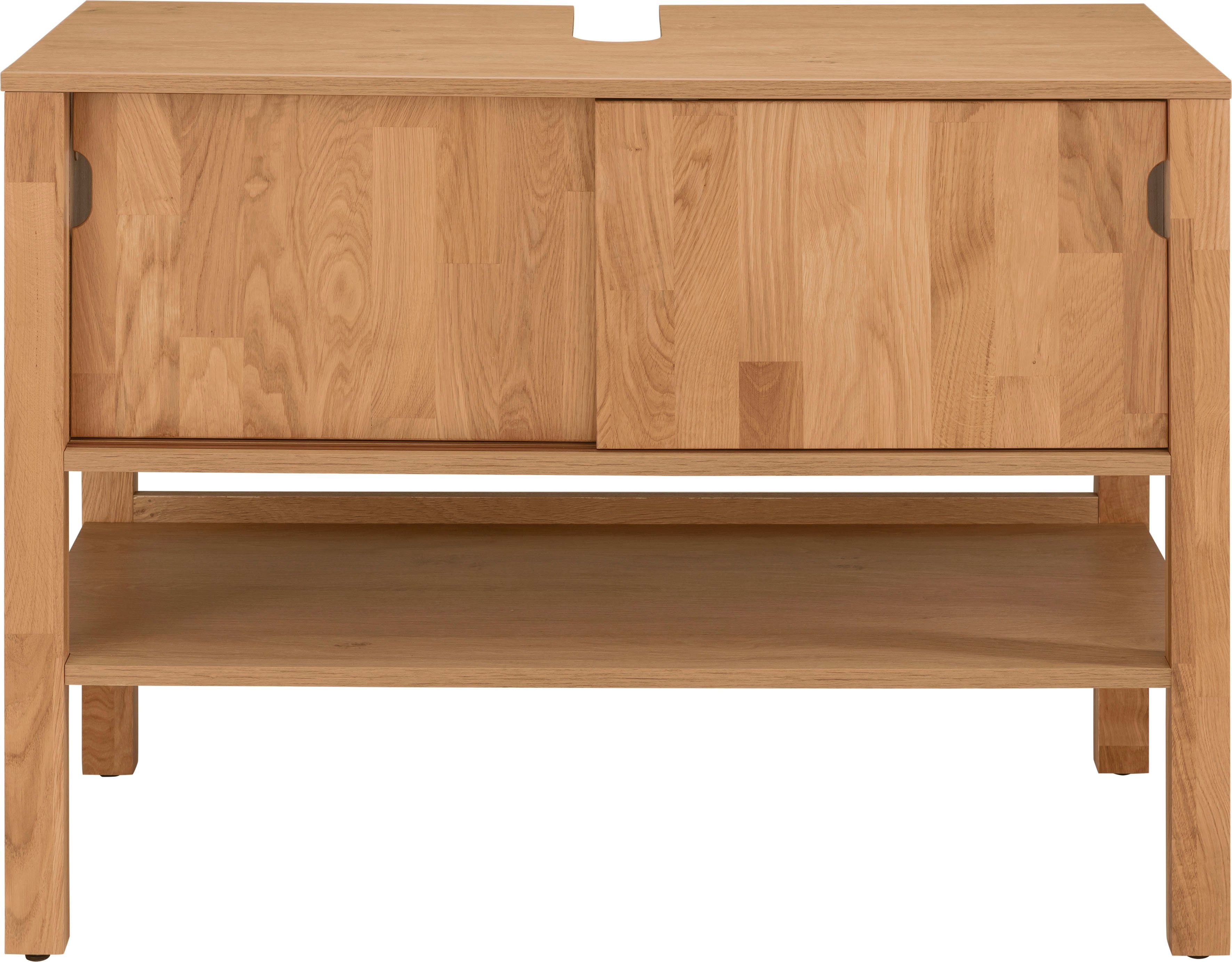 Home affaire Wastafelonderkast April Schuifdeuren van massief hout, breedte 100 cm