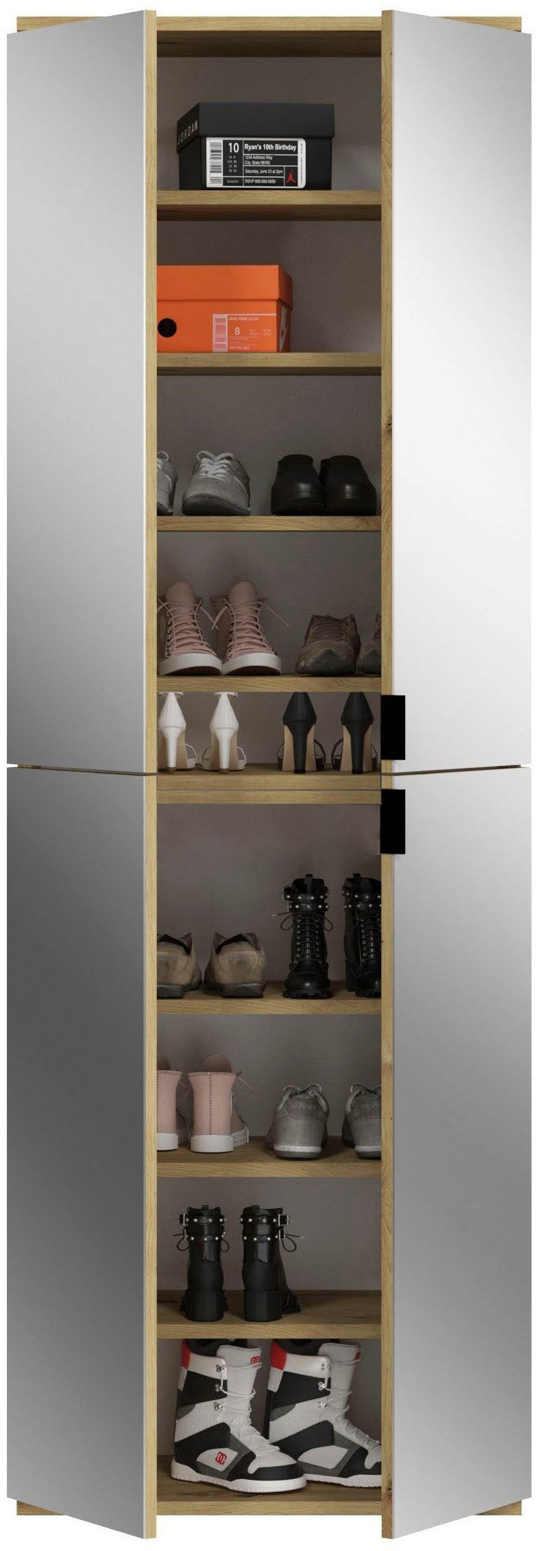 INOSIGN Halmeubelset Trondheim, Breedte 183 cm, 5-delig, bestaande uit: 2x garderobekast, 1 commode, 1 kledingstang, 1 legplank (set, 4-delig)