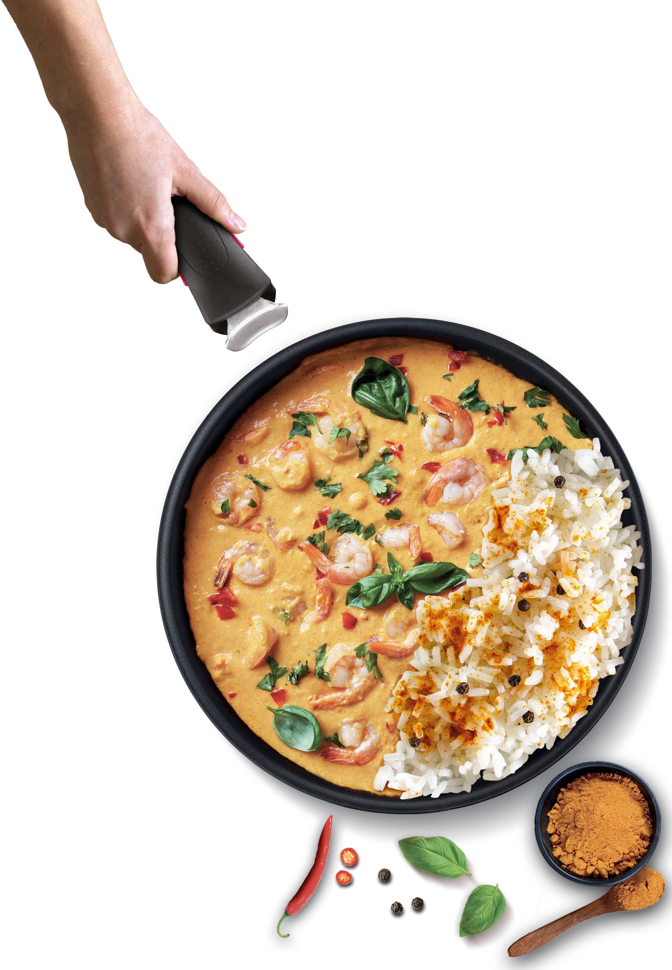 Tefal Pannenset Ingenio Preference opvouwbaar, anti-aanbakcoating, inductie, gemaakt in frankrijk, compact (set, 3-delig)