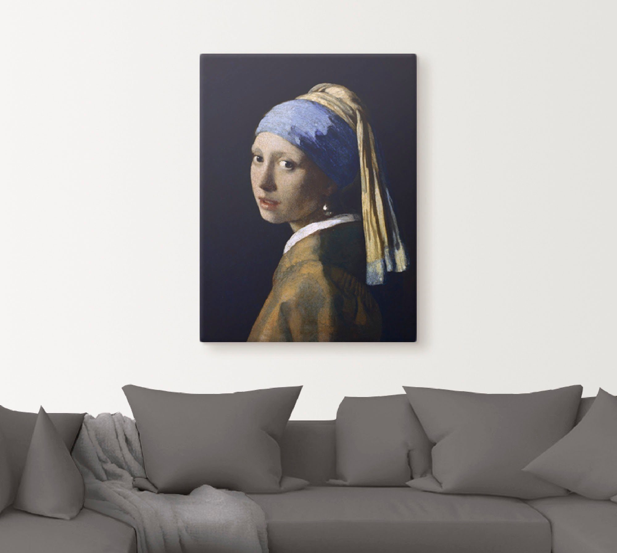 Artland Artprint Het meisje met de parel als artprint op linnen, poster, muursticker in verschillende maten