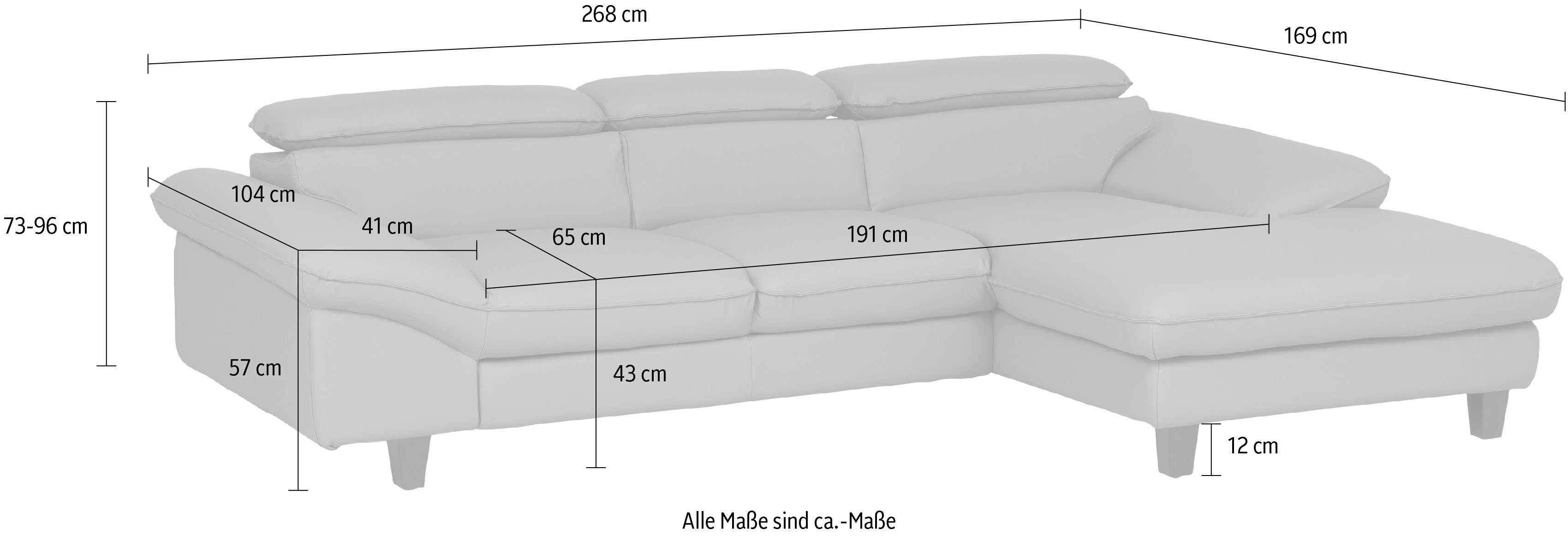 Home affaire Hoekbank Pilot L-vorm met verstelbaar hoofdeind, naar keuze met slaapfunctie & bedkist