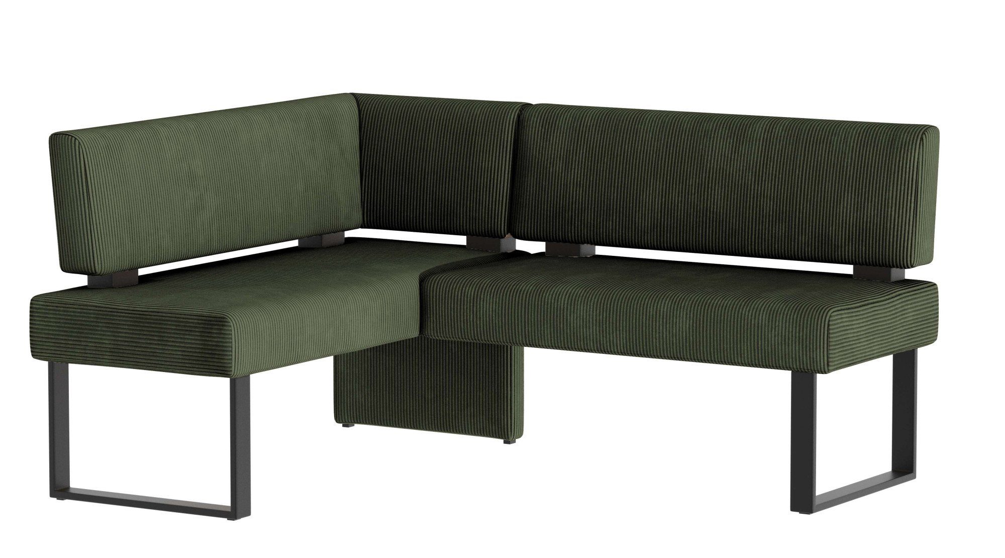 Home affaire Hoekbank Oliver met metalen frame, keukenbank verschillende hoezen cord eetkamerbank ottos choice groen, hoekbanken, Cord, langer