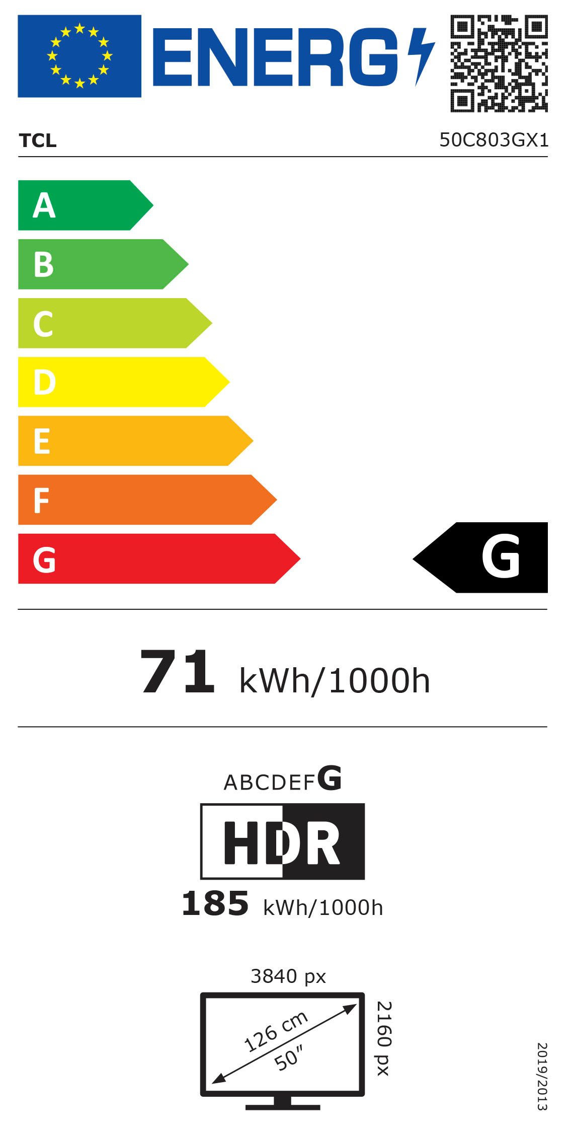 TCL Mini-led-tv 50C803GX1, 126 cm / 50", 4K Ultra HD, Google TV - Smart TV