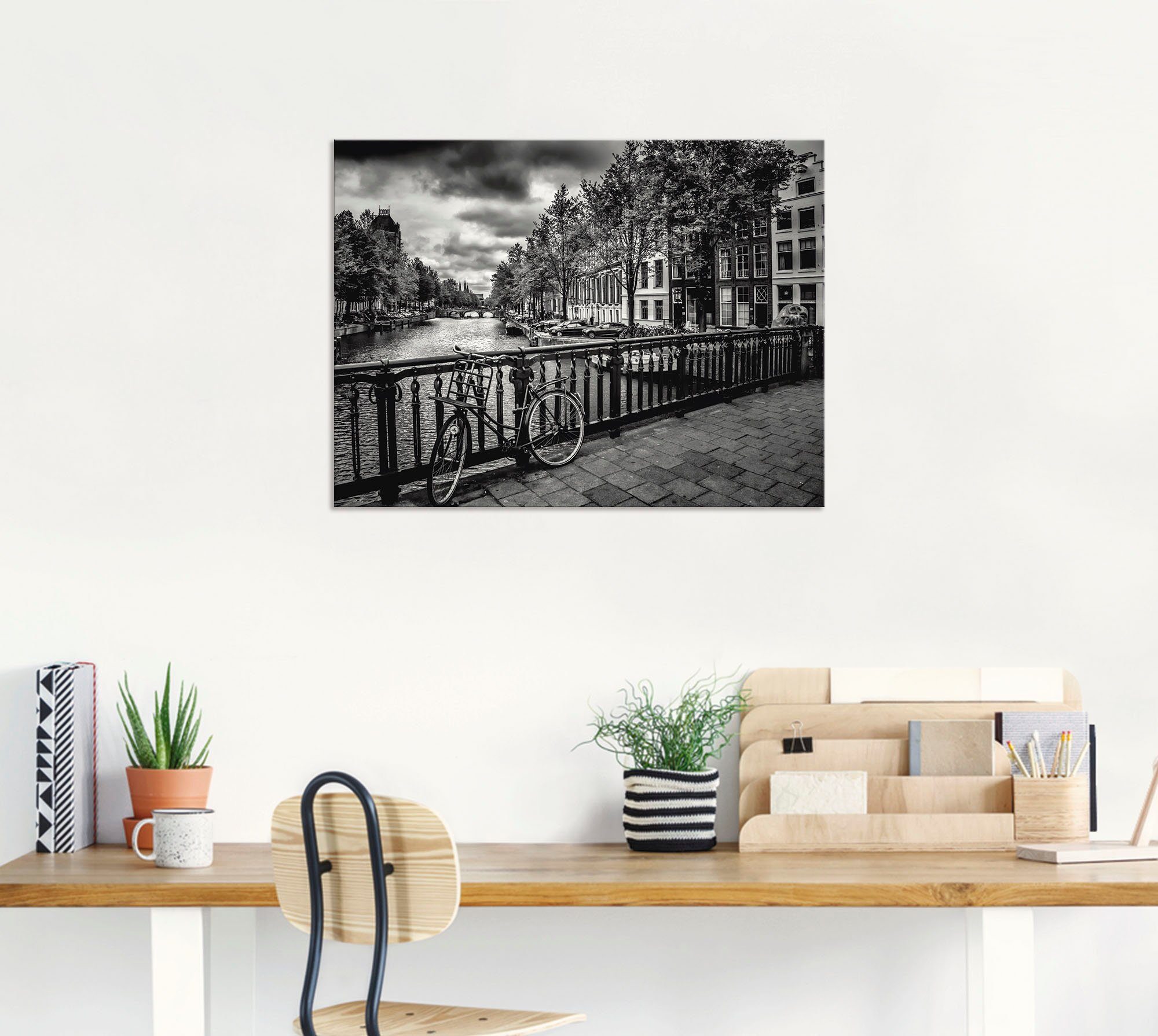 Artland Aluminium dibond print Amsterdam Keizergracht I geschikt voor binnen en buiten, buitenafbeelding