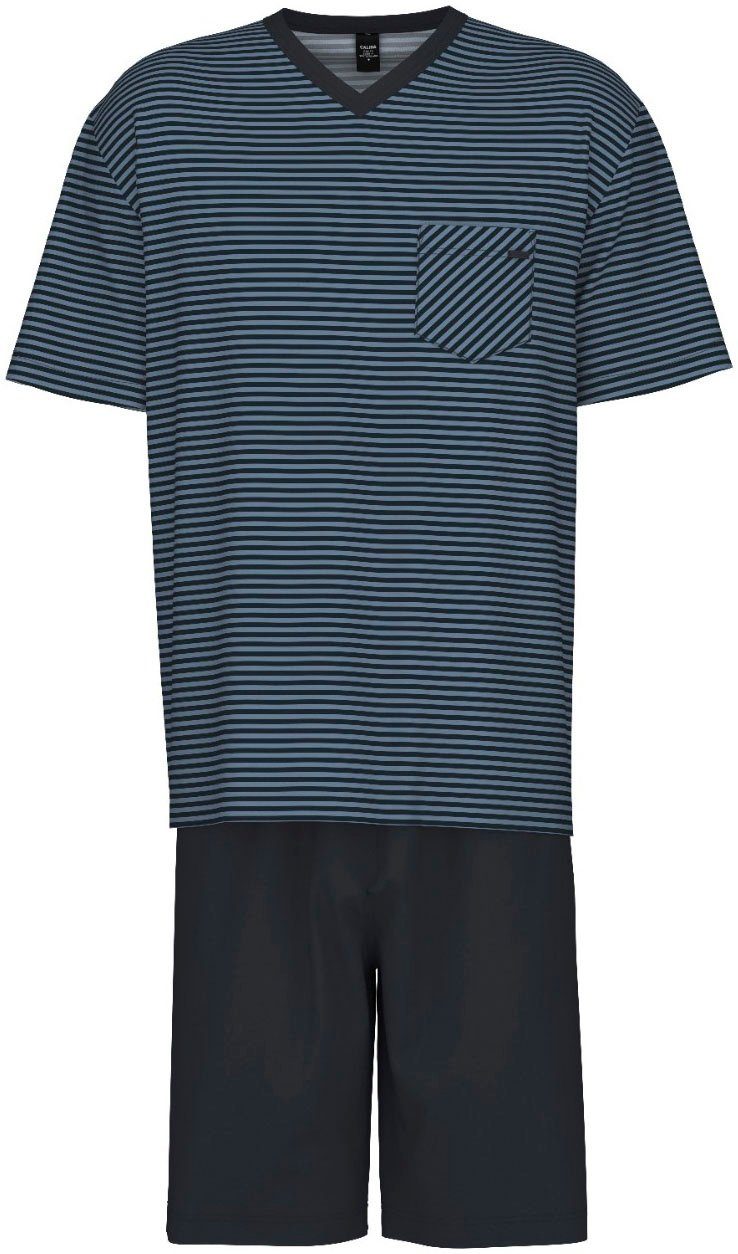 CALIDA Shortama Relax Streamline met lange mouw top in gestreepte look (2-delig)