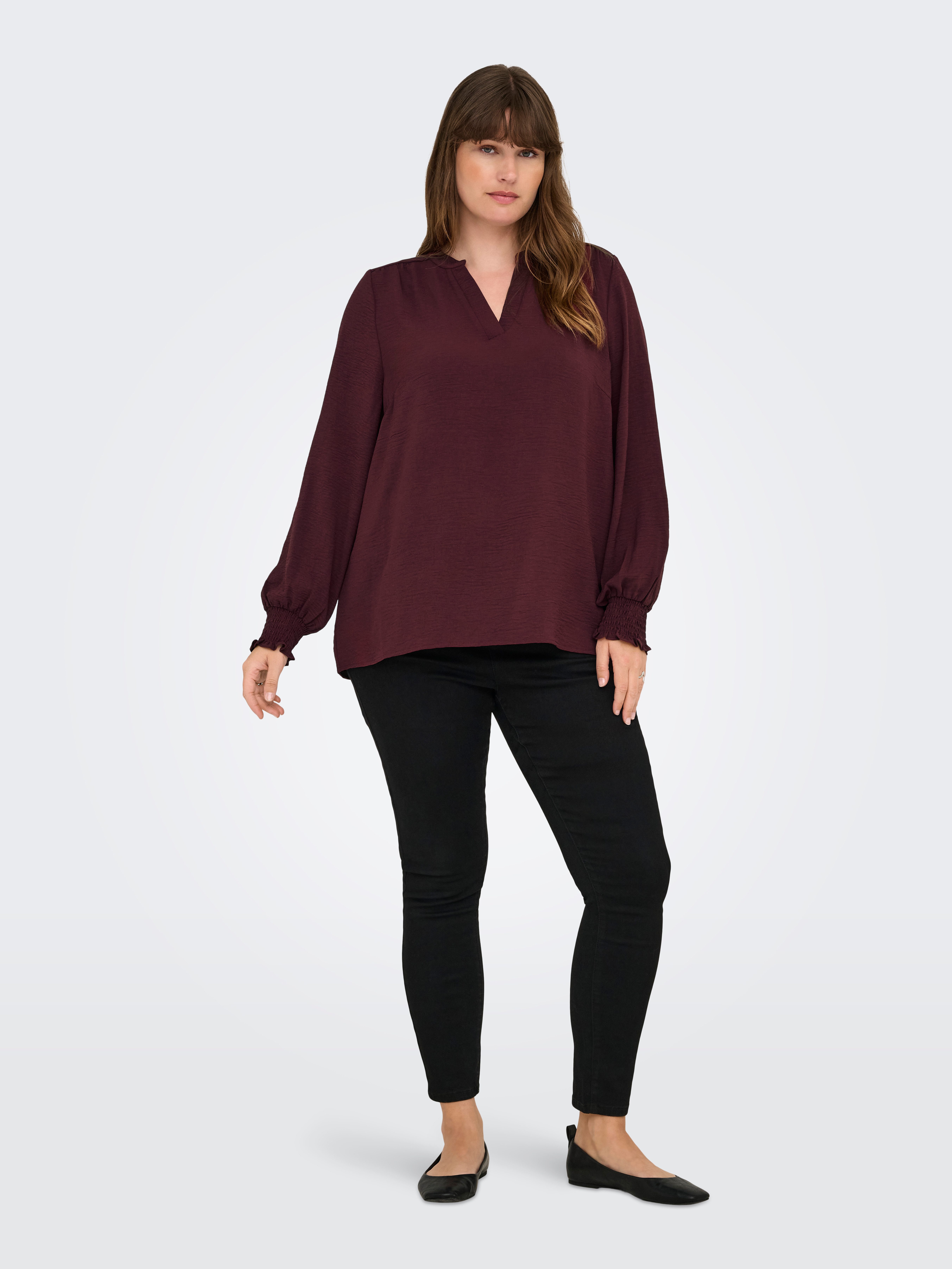 ONLY CARMAKOMA Shirtblouse CARMETTA LIFE V-NECK TOP WVN NOOS